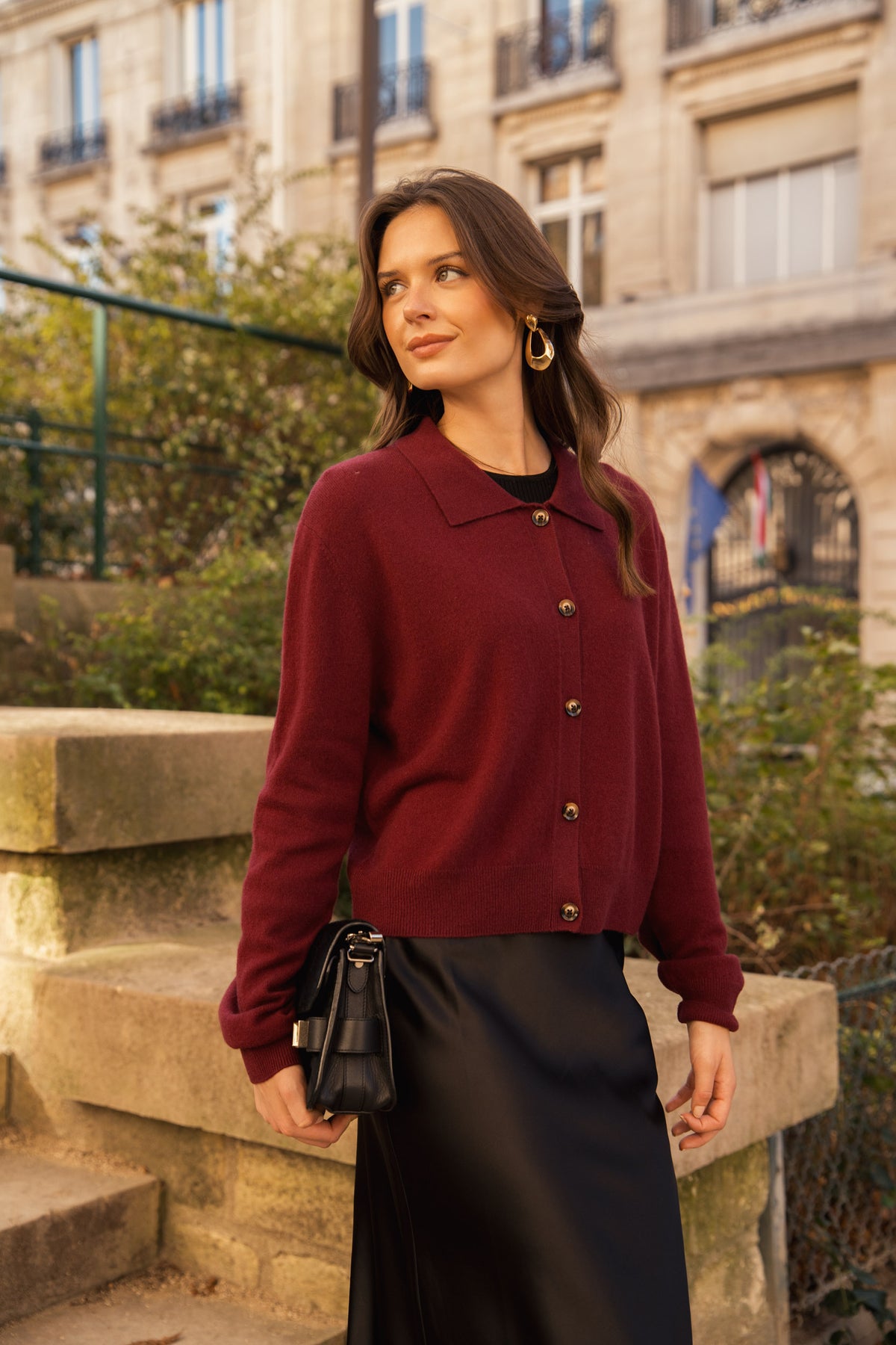 Gilet 100% cachemire col polo