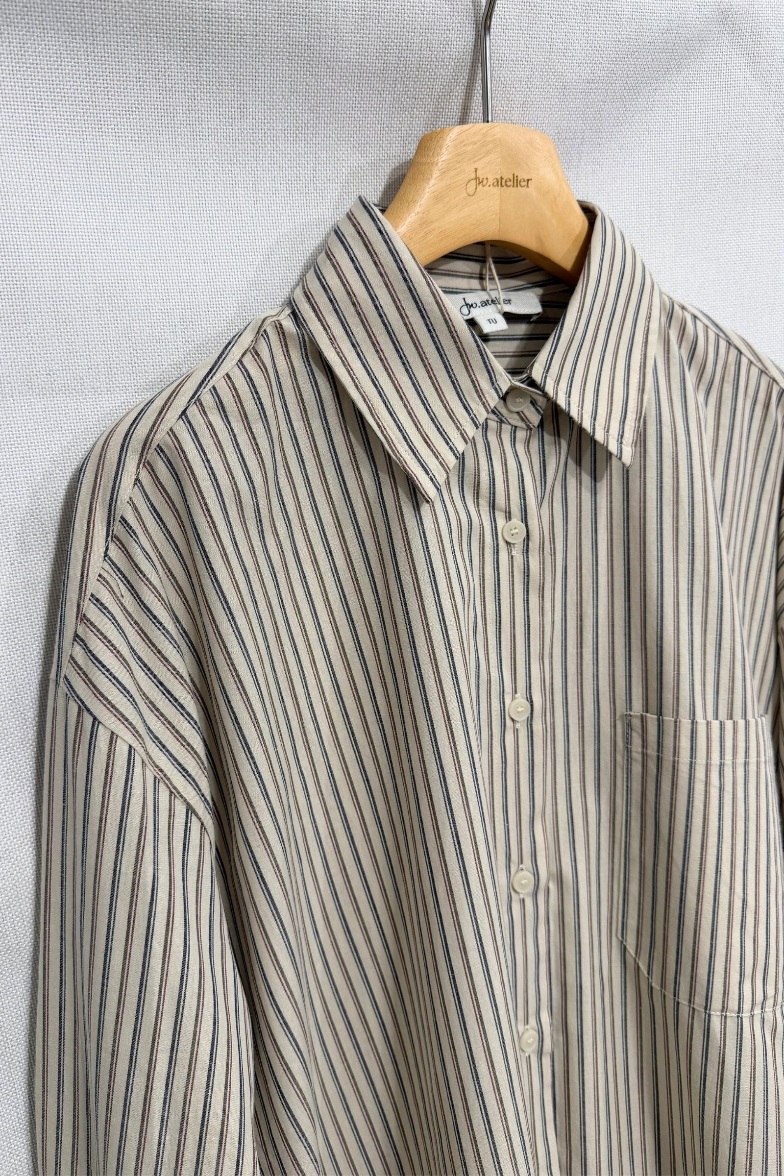 Chemise 100% coton rayure oversize