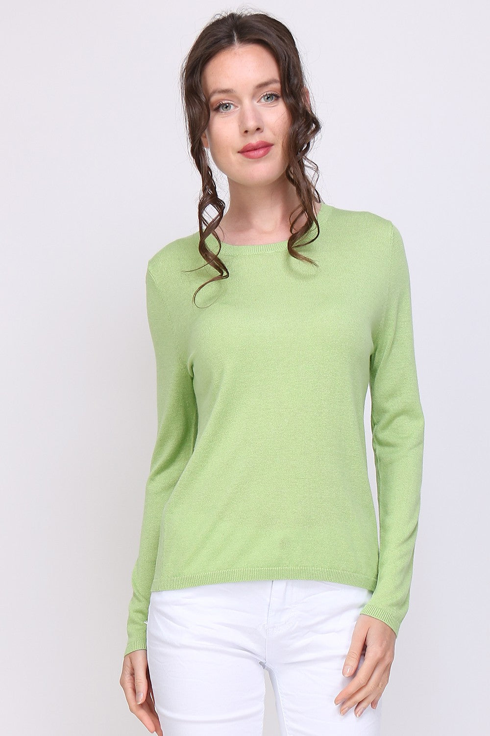 Pull col rond en soie et cachemire