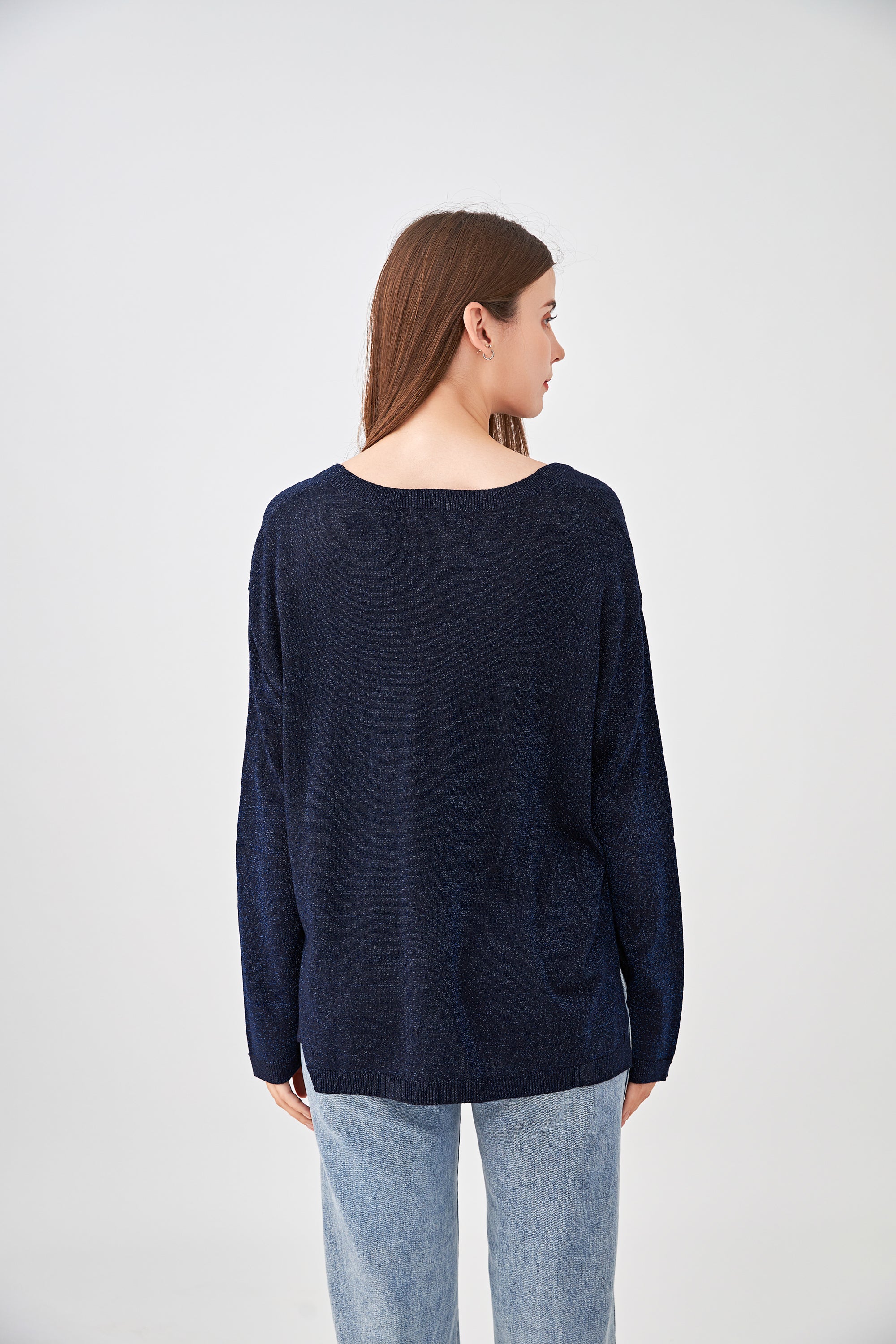 Pull V oversize lurex