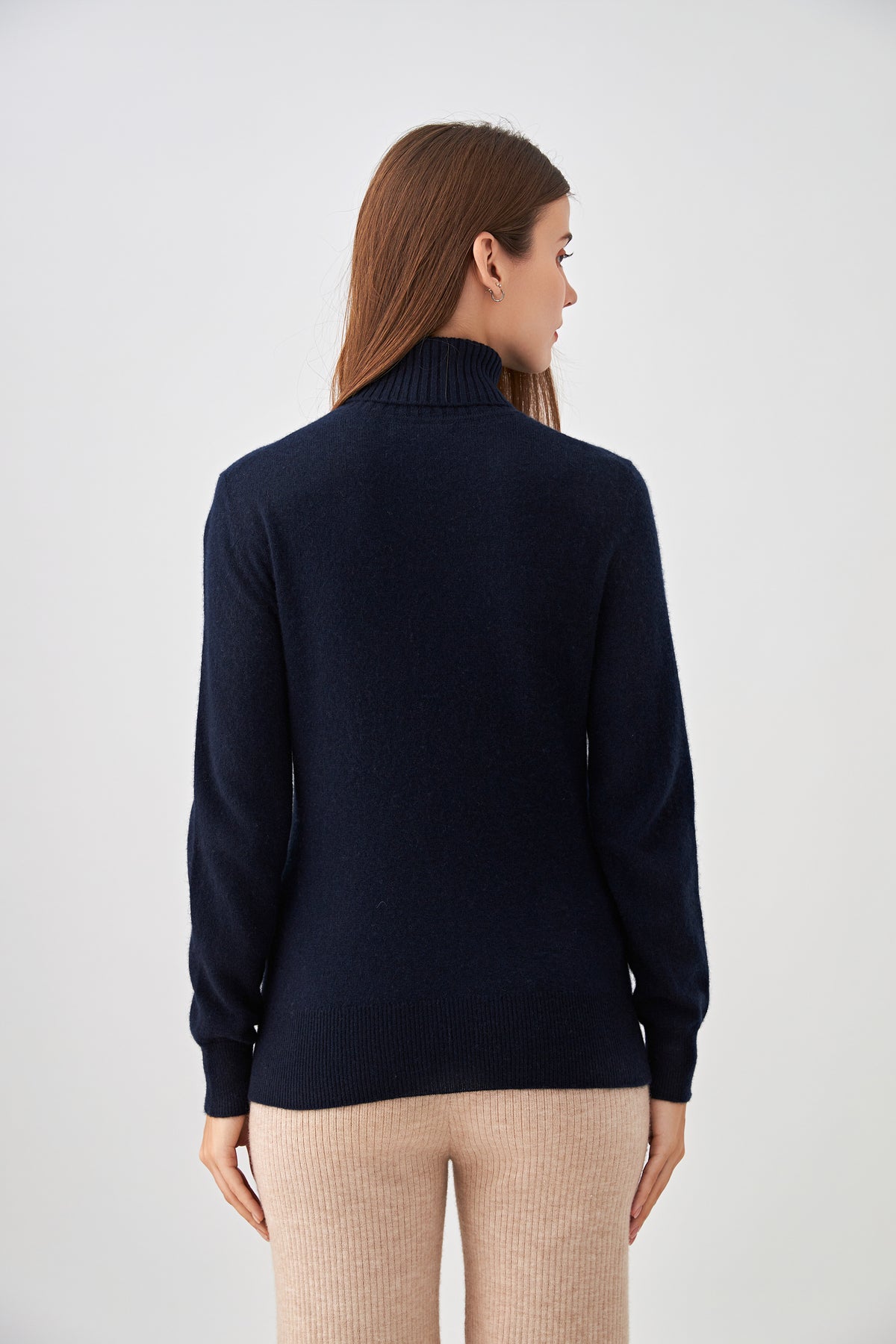 Pull 100% cachemire col roulé