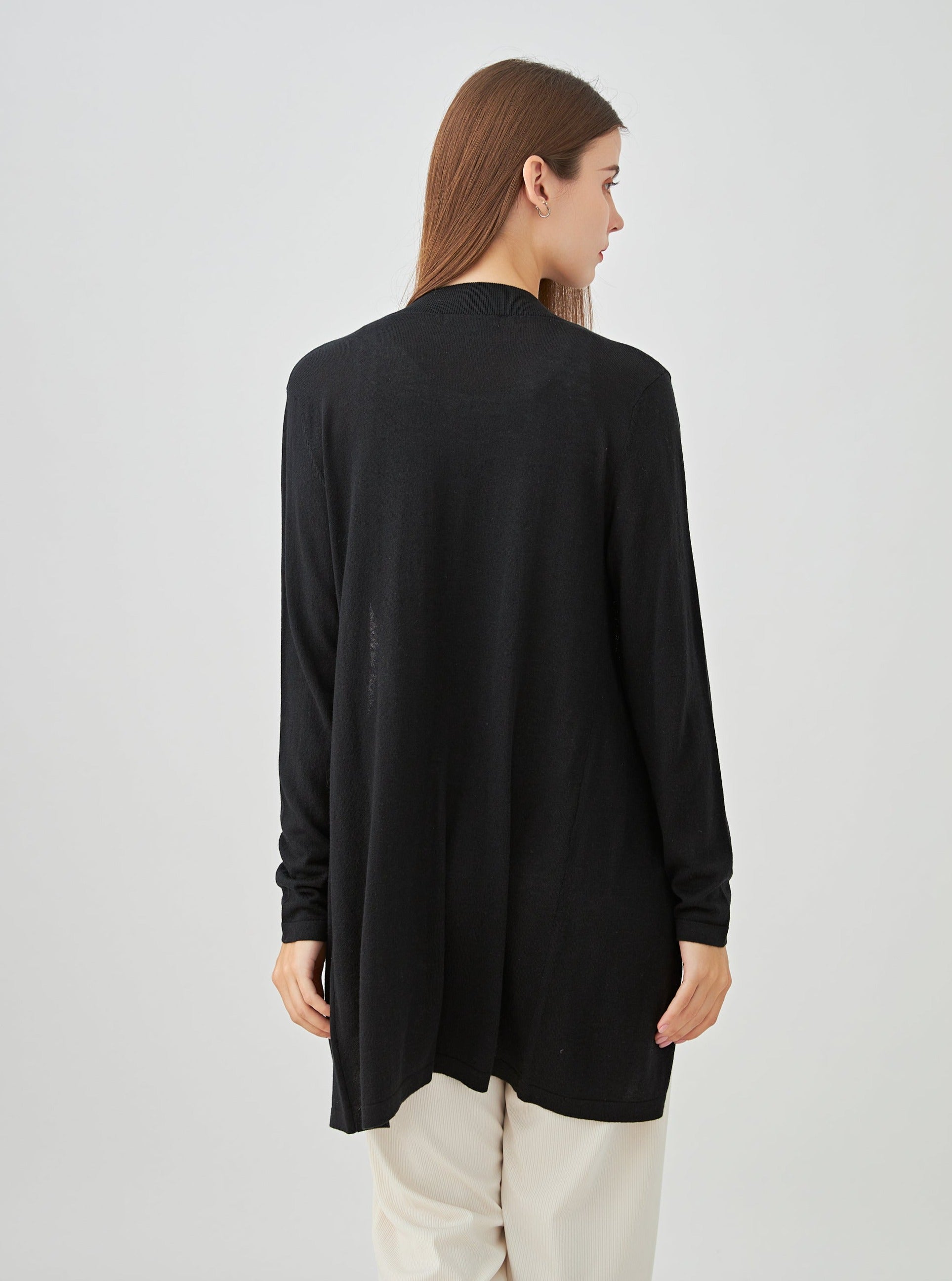 Gilet long en soie cachemire