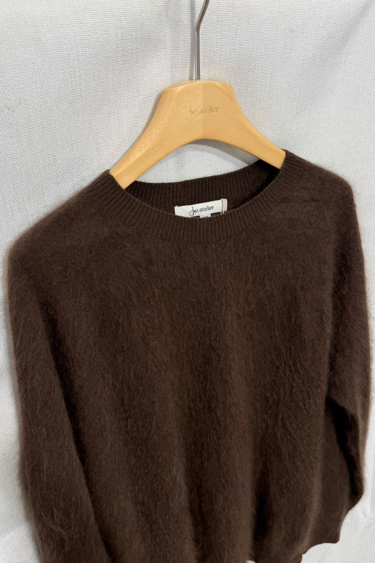 Pull laine & cachemire brossé col rond