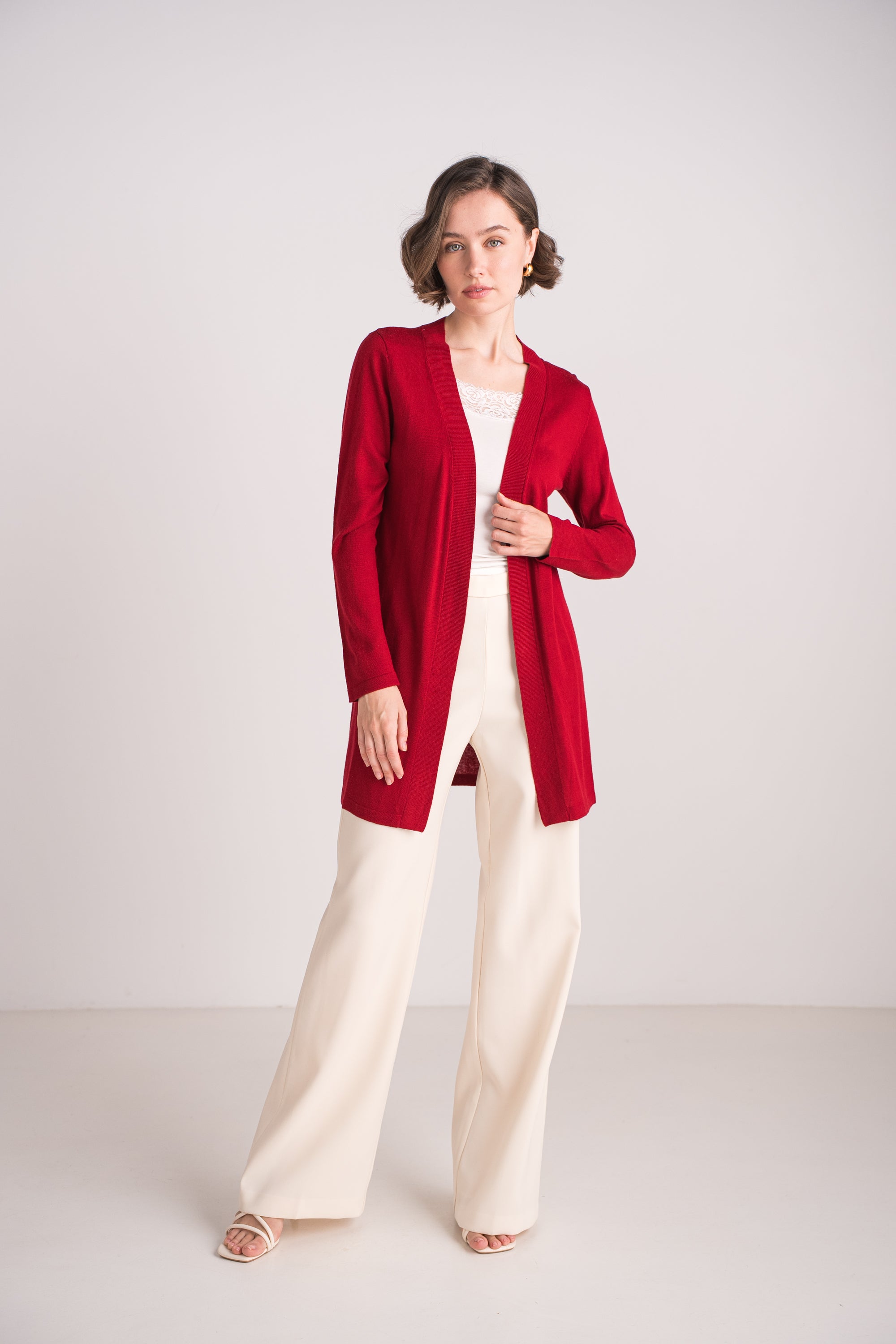 Gilet long en soie cachemire