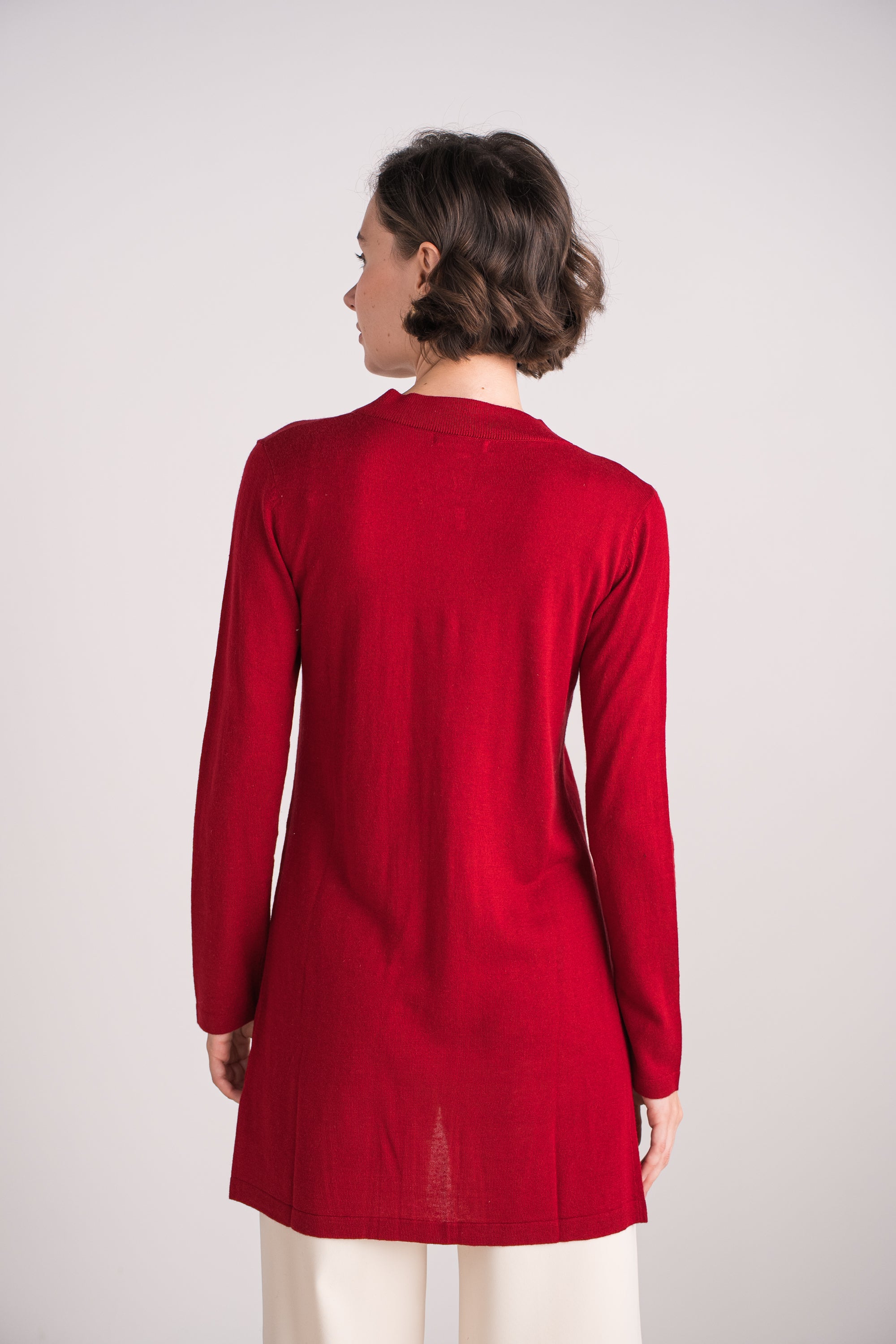 Gilet long en soie cachemire
