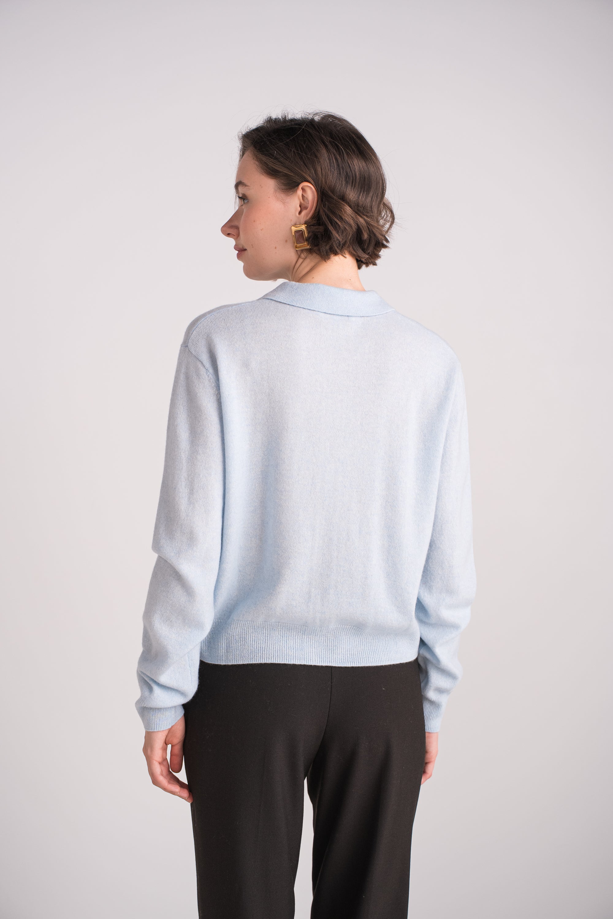 Gilet col polo en cachemire