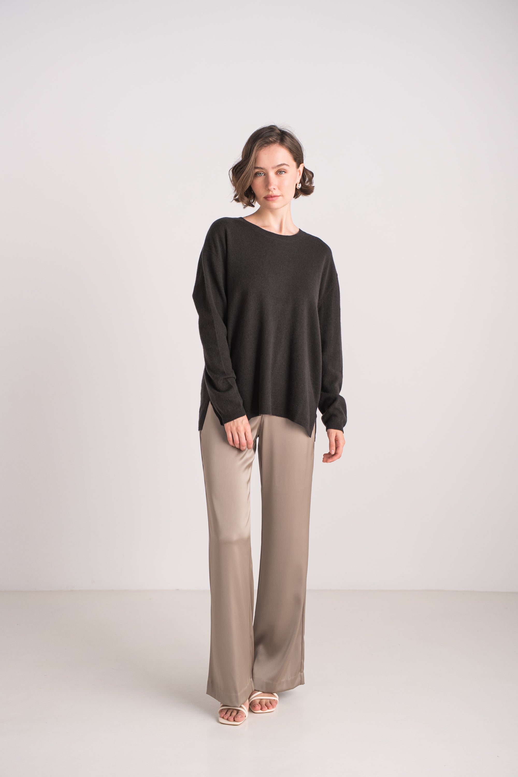 Pull col rond oversize en cachemire