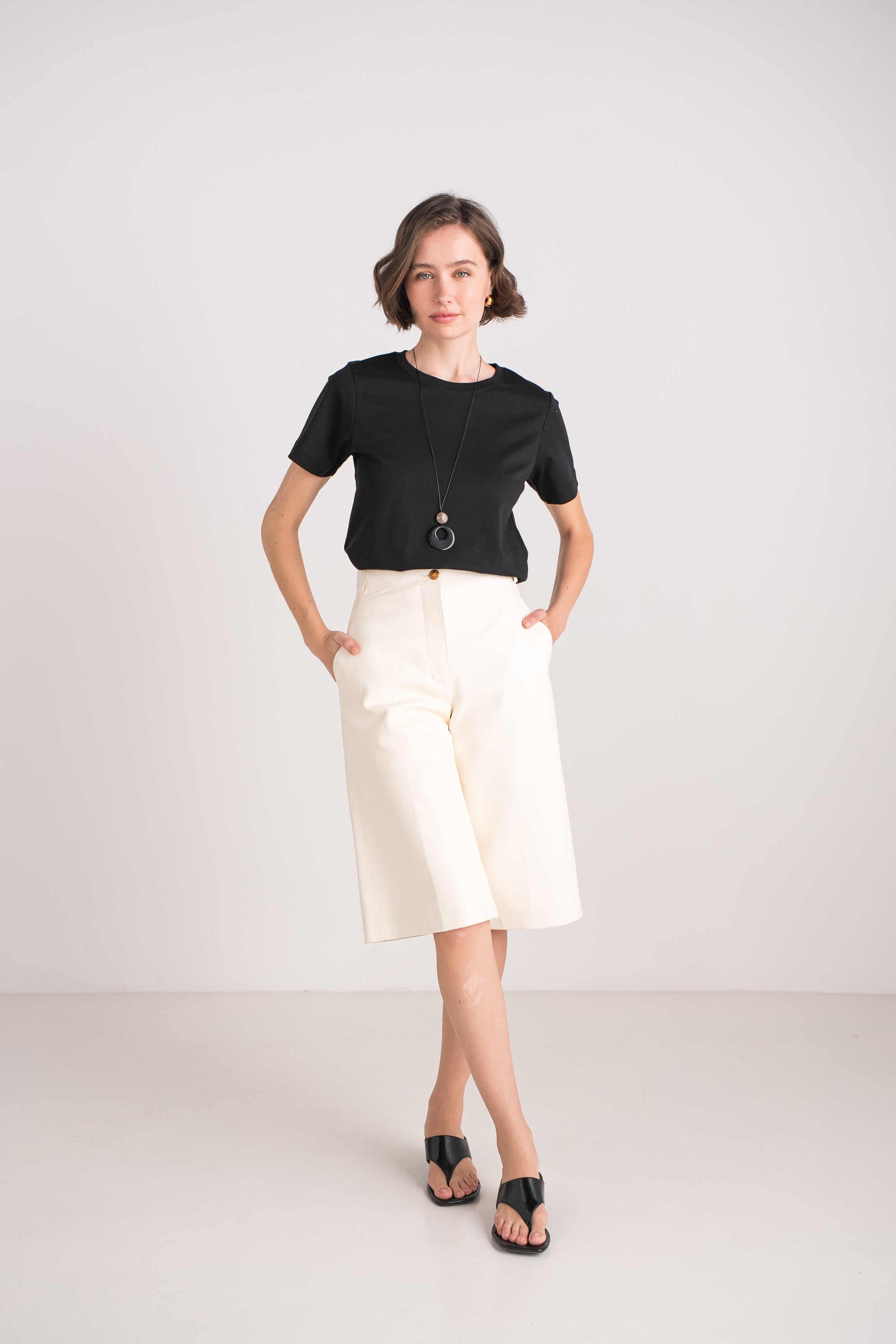 T-shirt col rond en COTON PREMIUM manches courtes