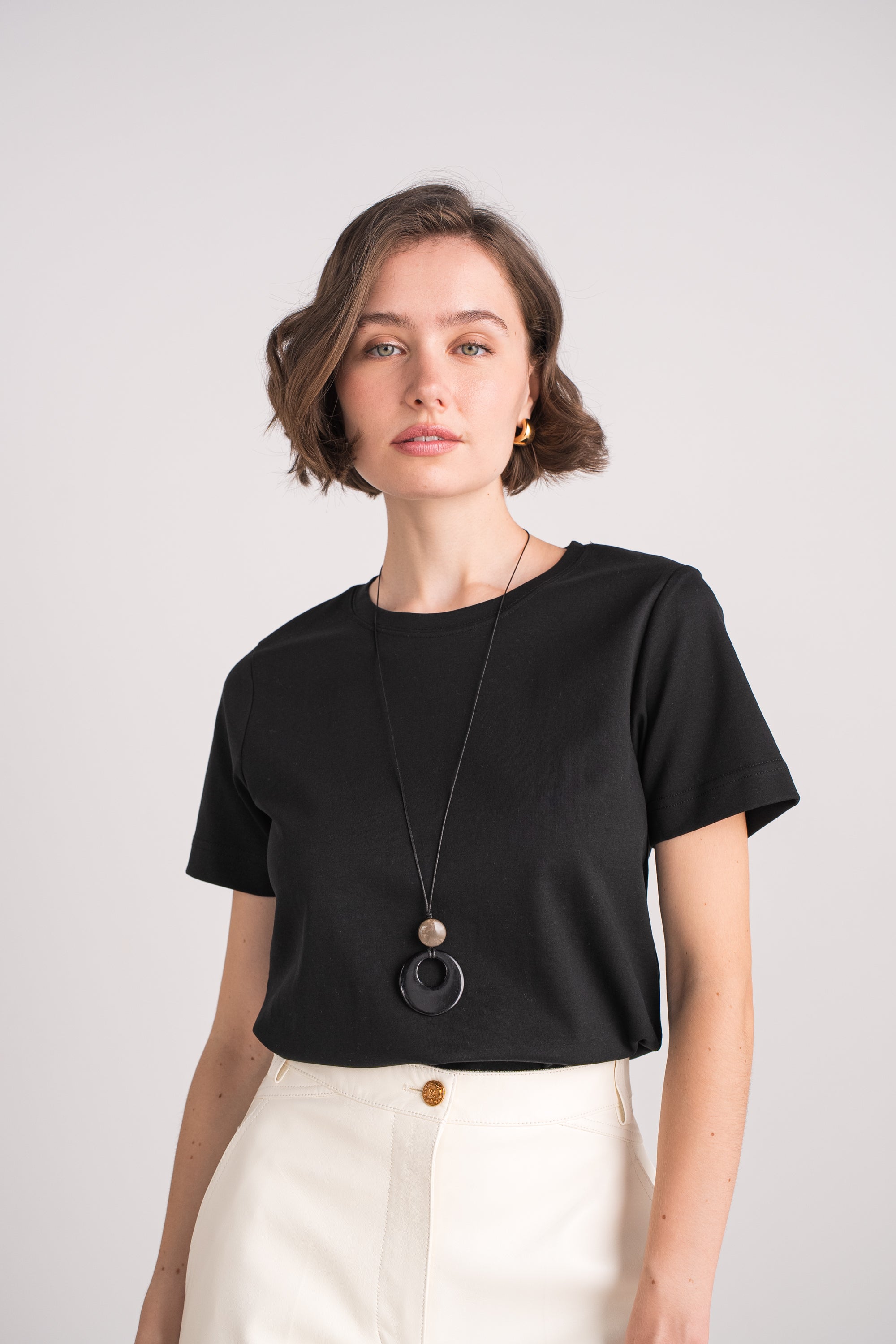 T-shirt col rond en COTON PREMIUM manches courtes