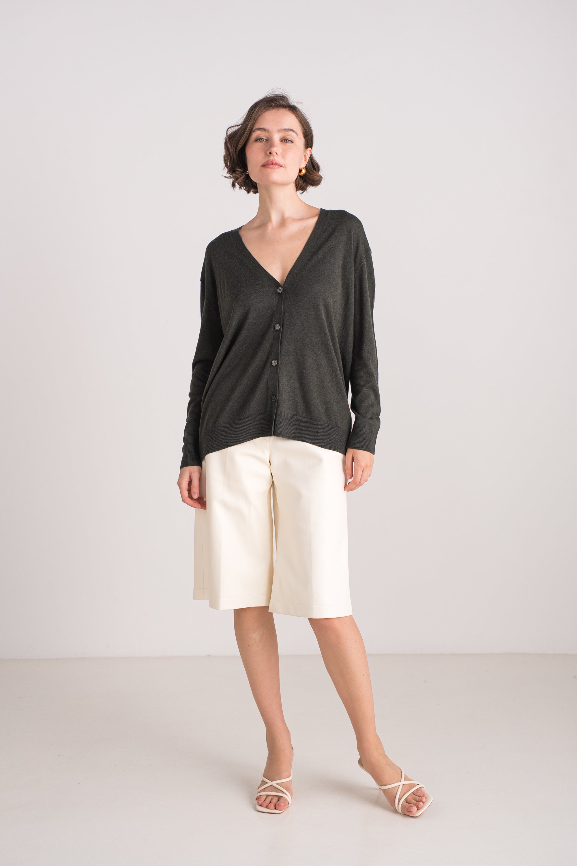 Cardigan oversize en soie et cachemire