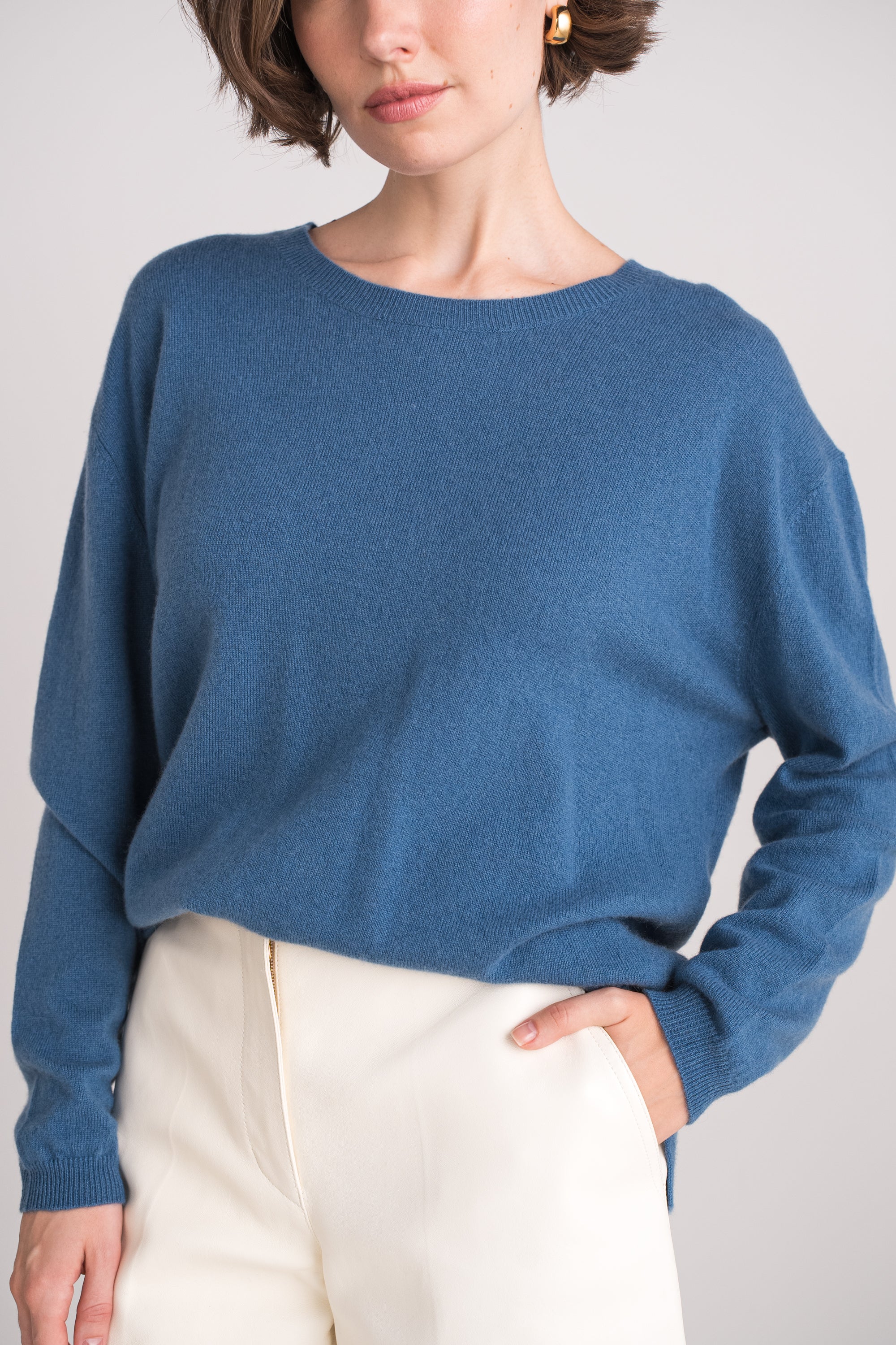 Pull col rond oversize en cachemire