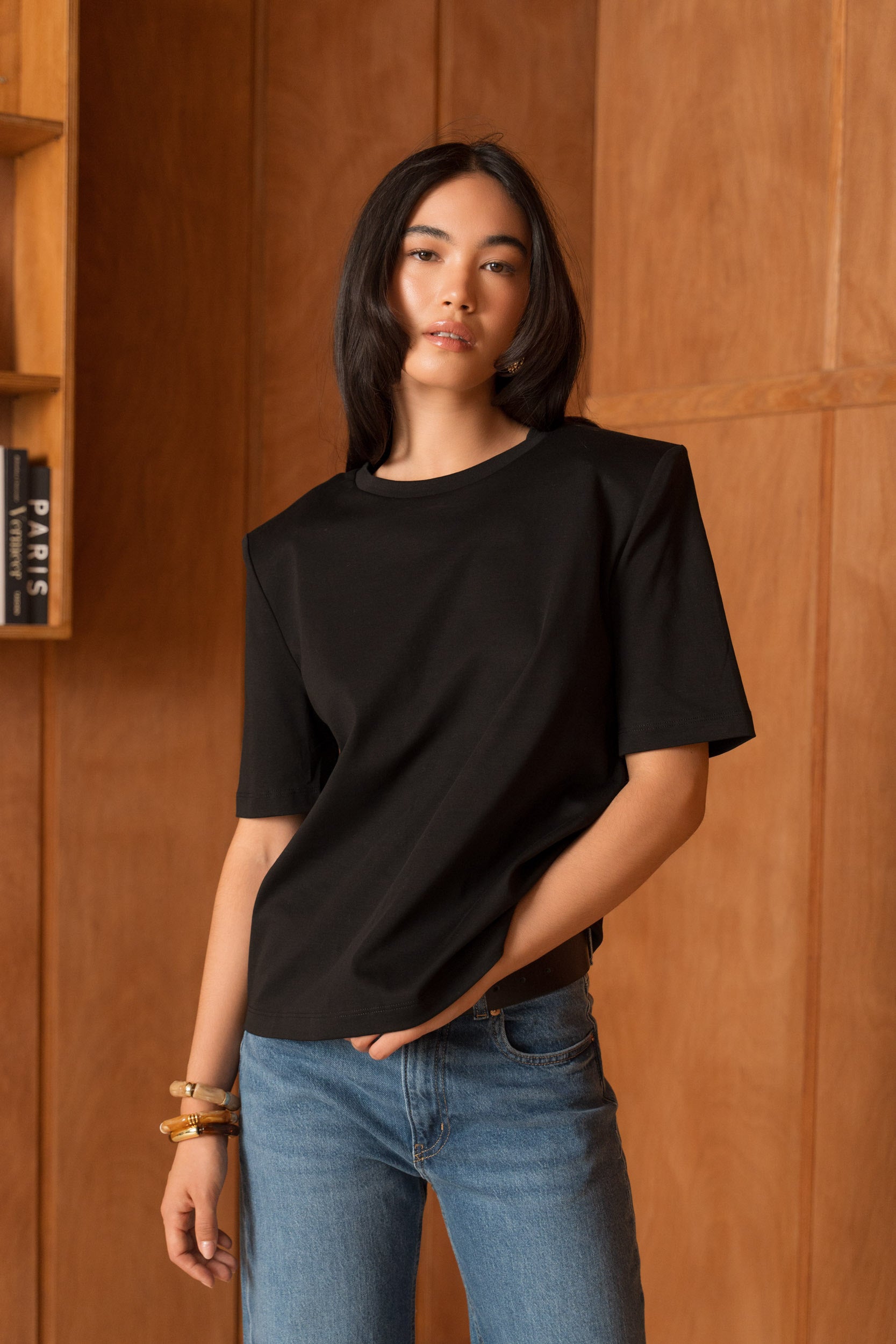T-shirt 100% coton premium à épaulettes