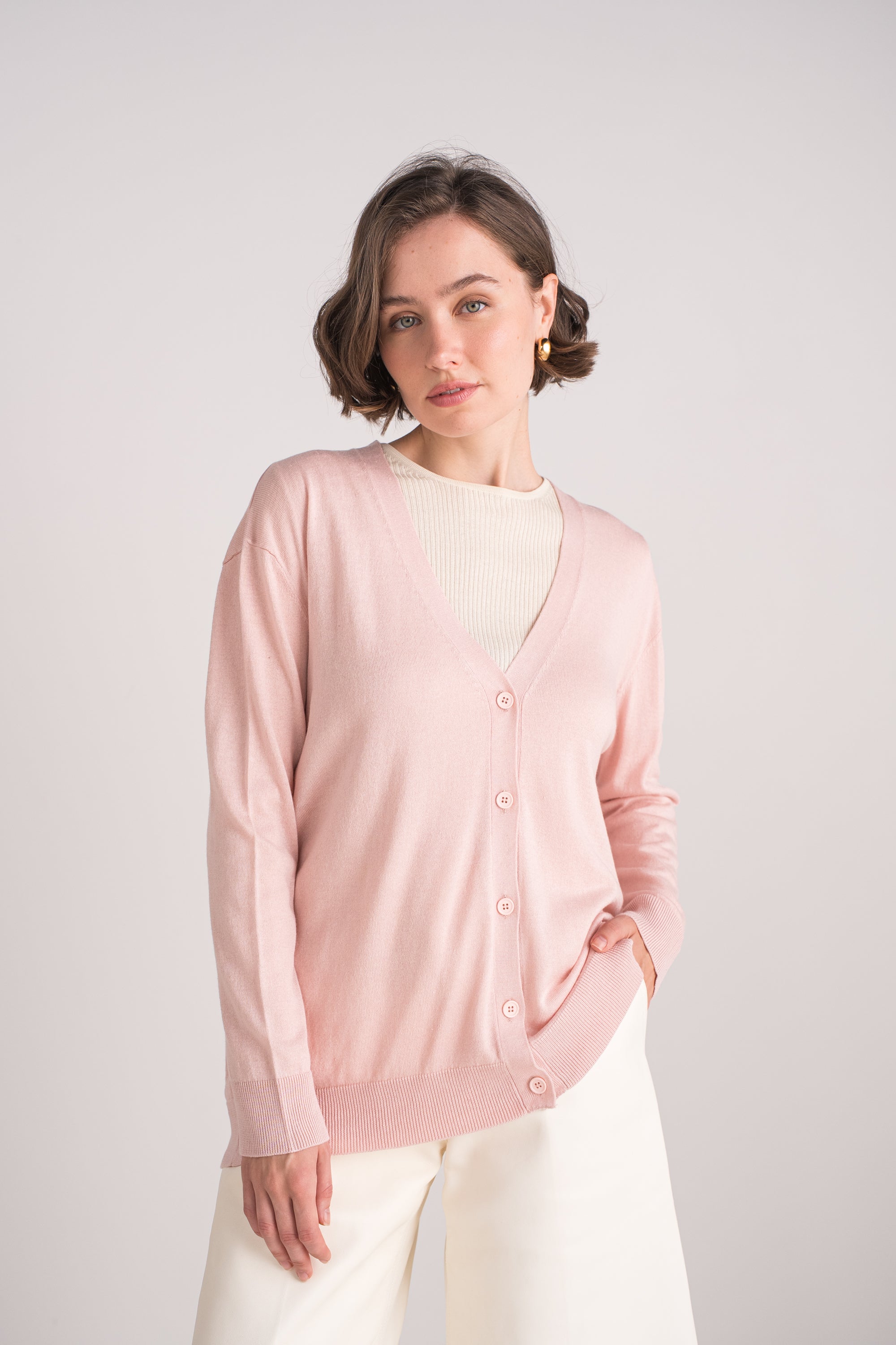 Cardigan oversize en soie et cachemire