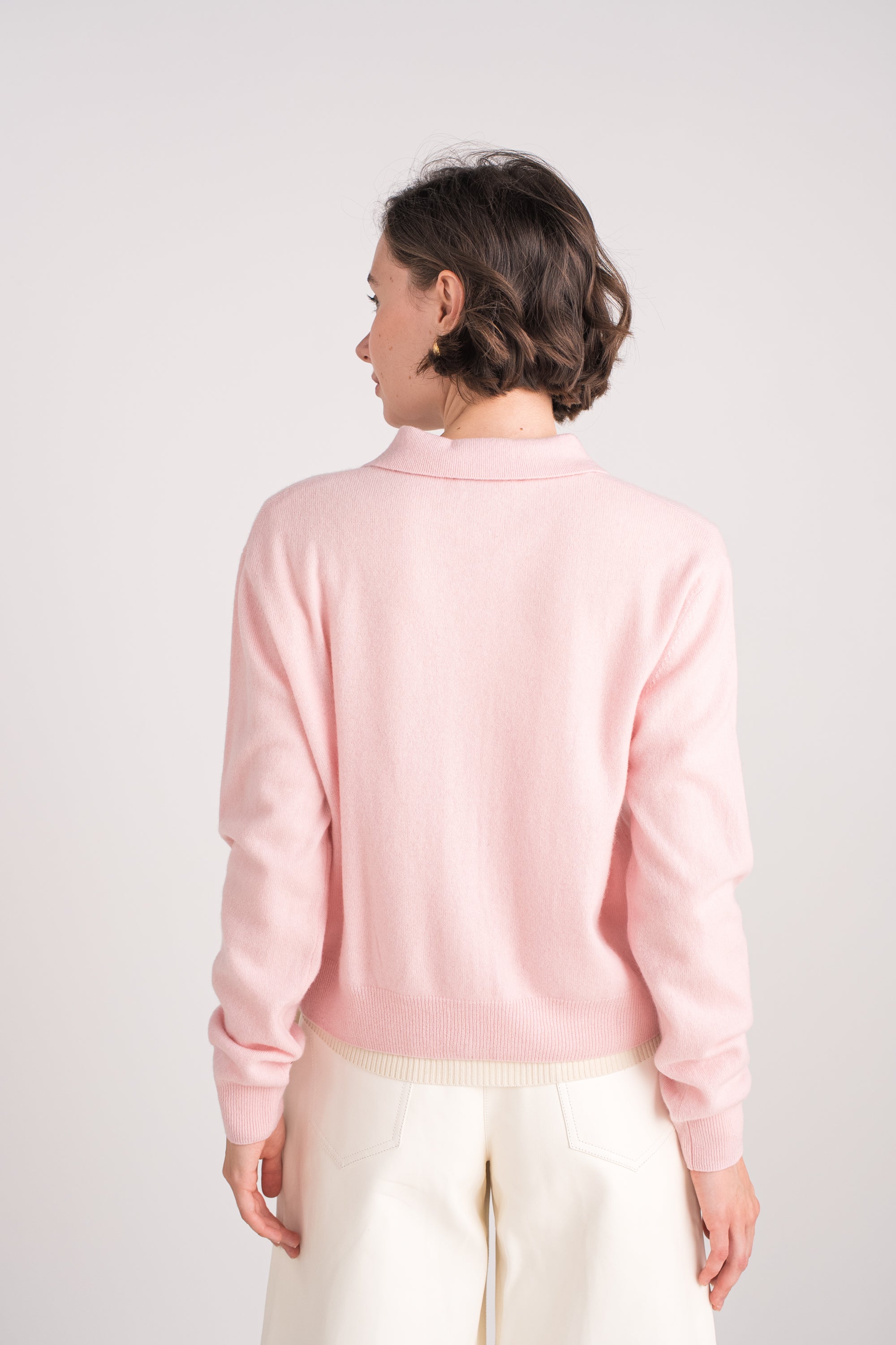 Gilet col polo en cachemire