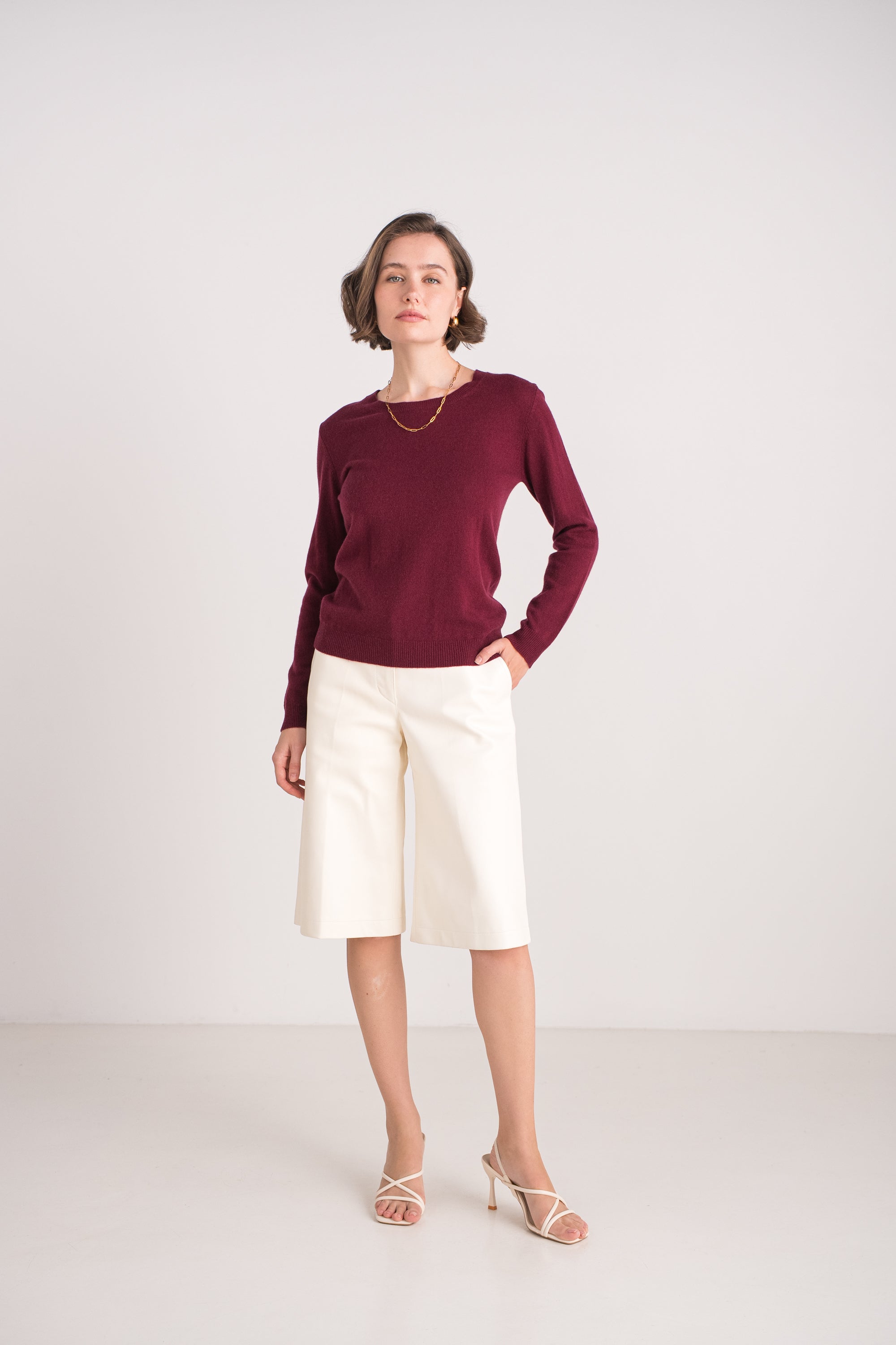 Pull col rond en cachemire