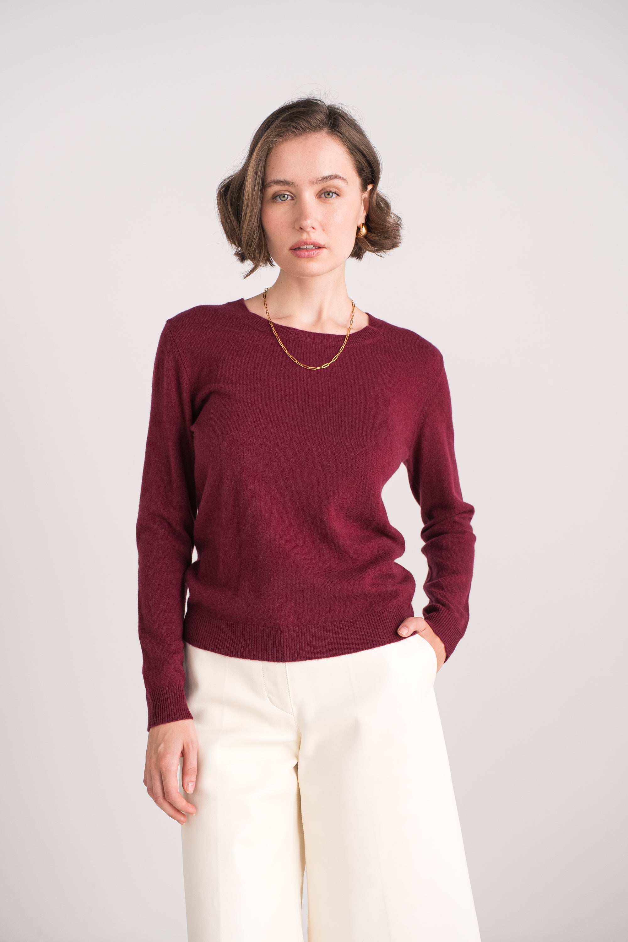 Pull col rond en cachemire