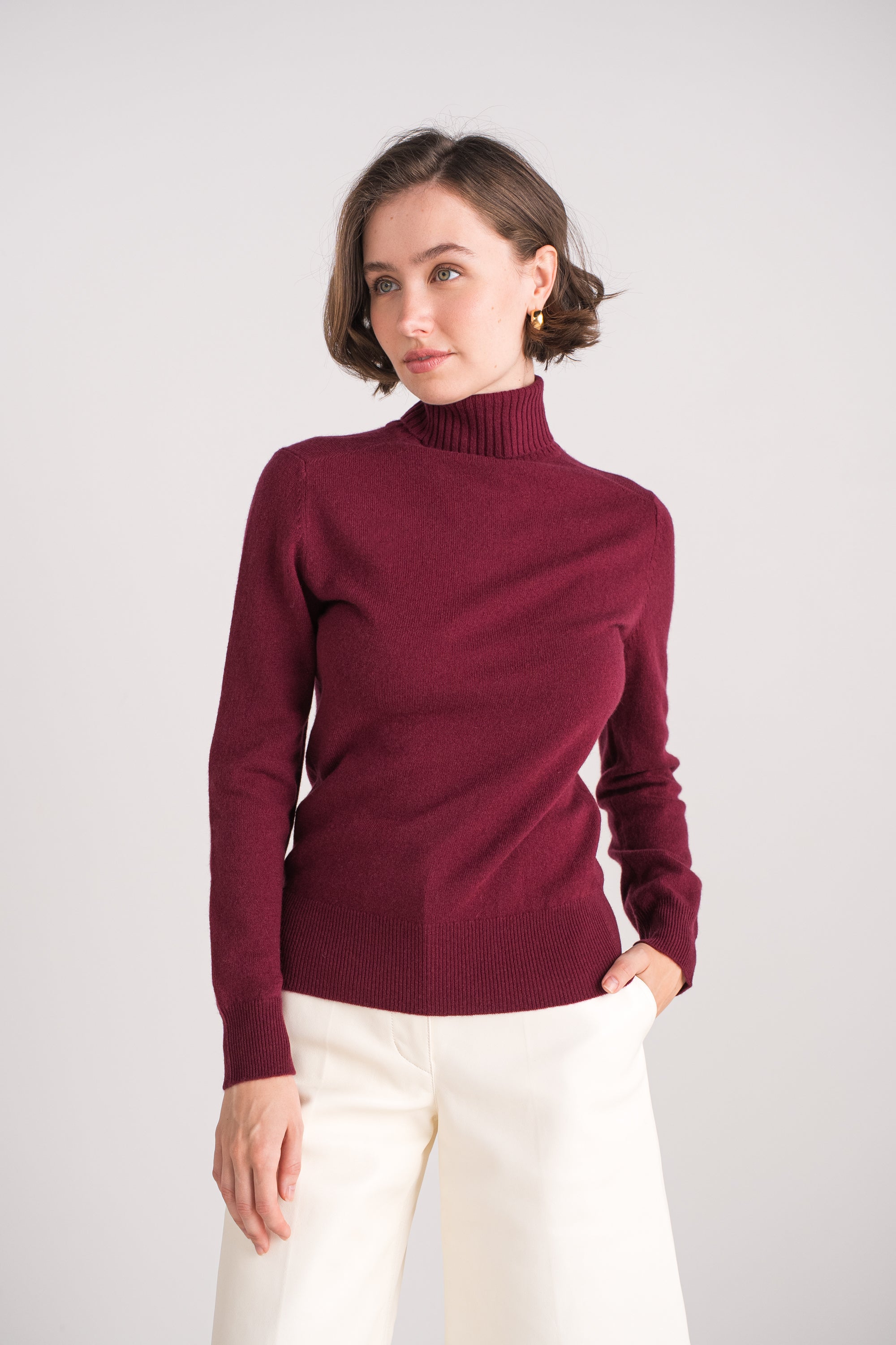 Pull col roulé en cachemire