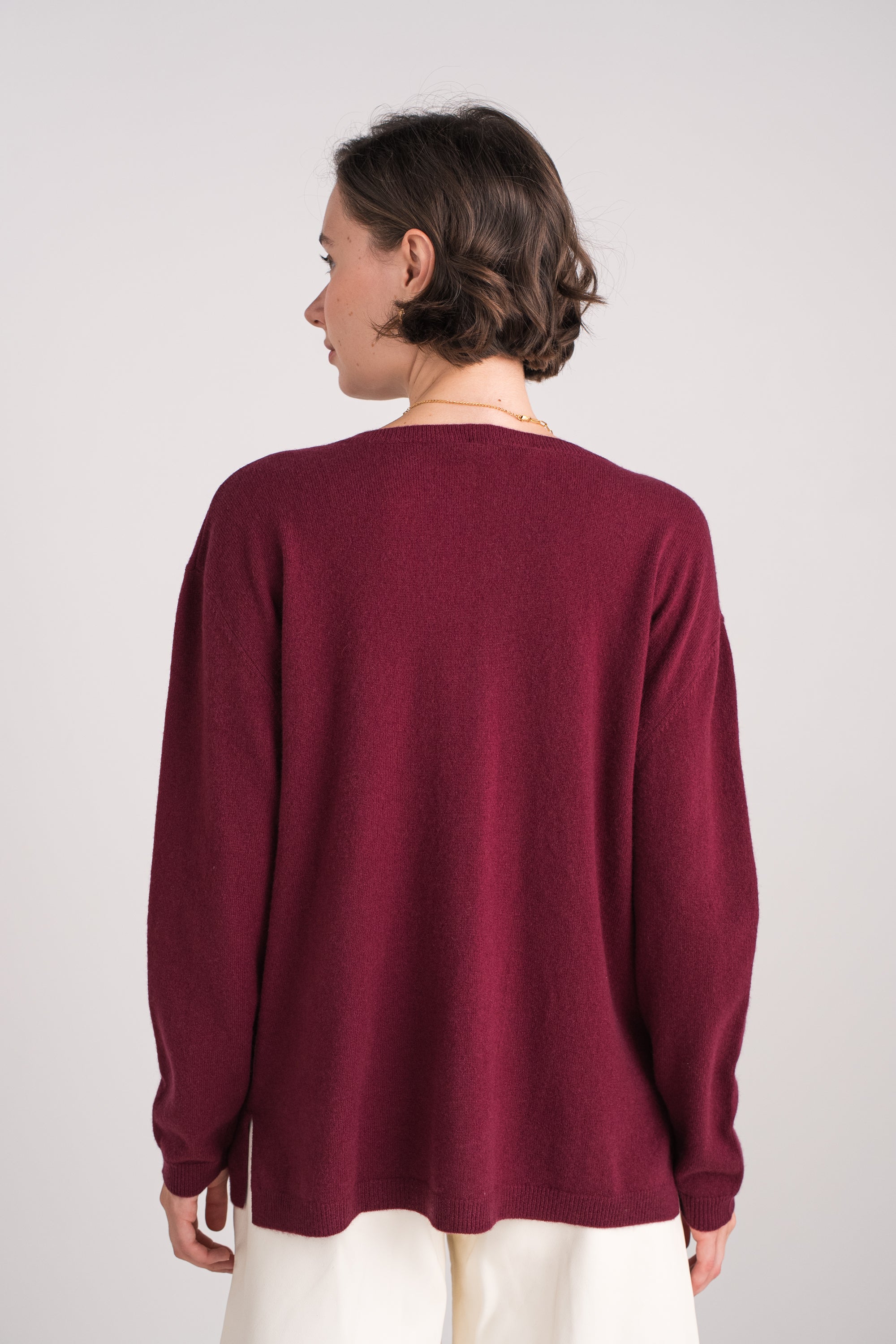 Pull V oversize en cachemire