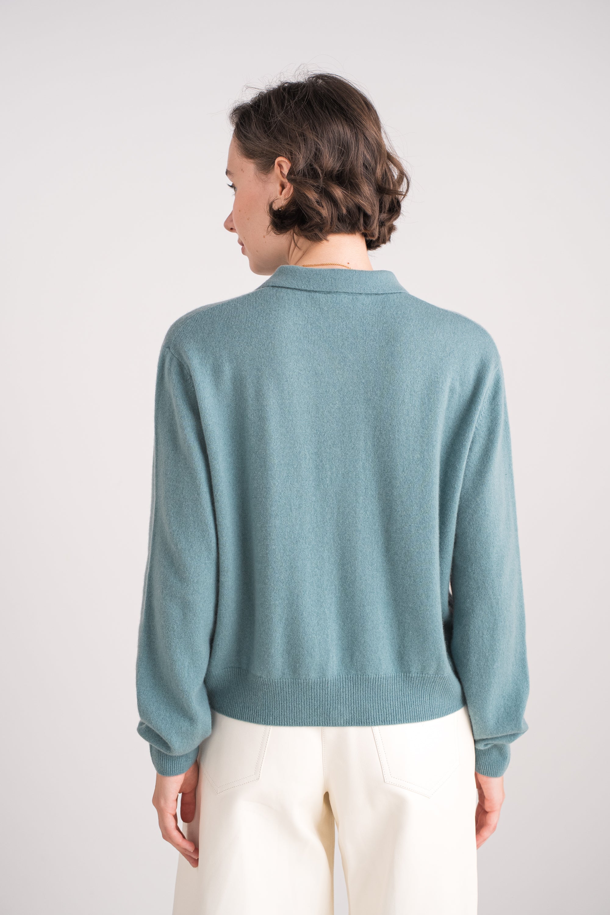 Gilet col polo en cachemire
