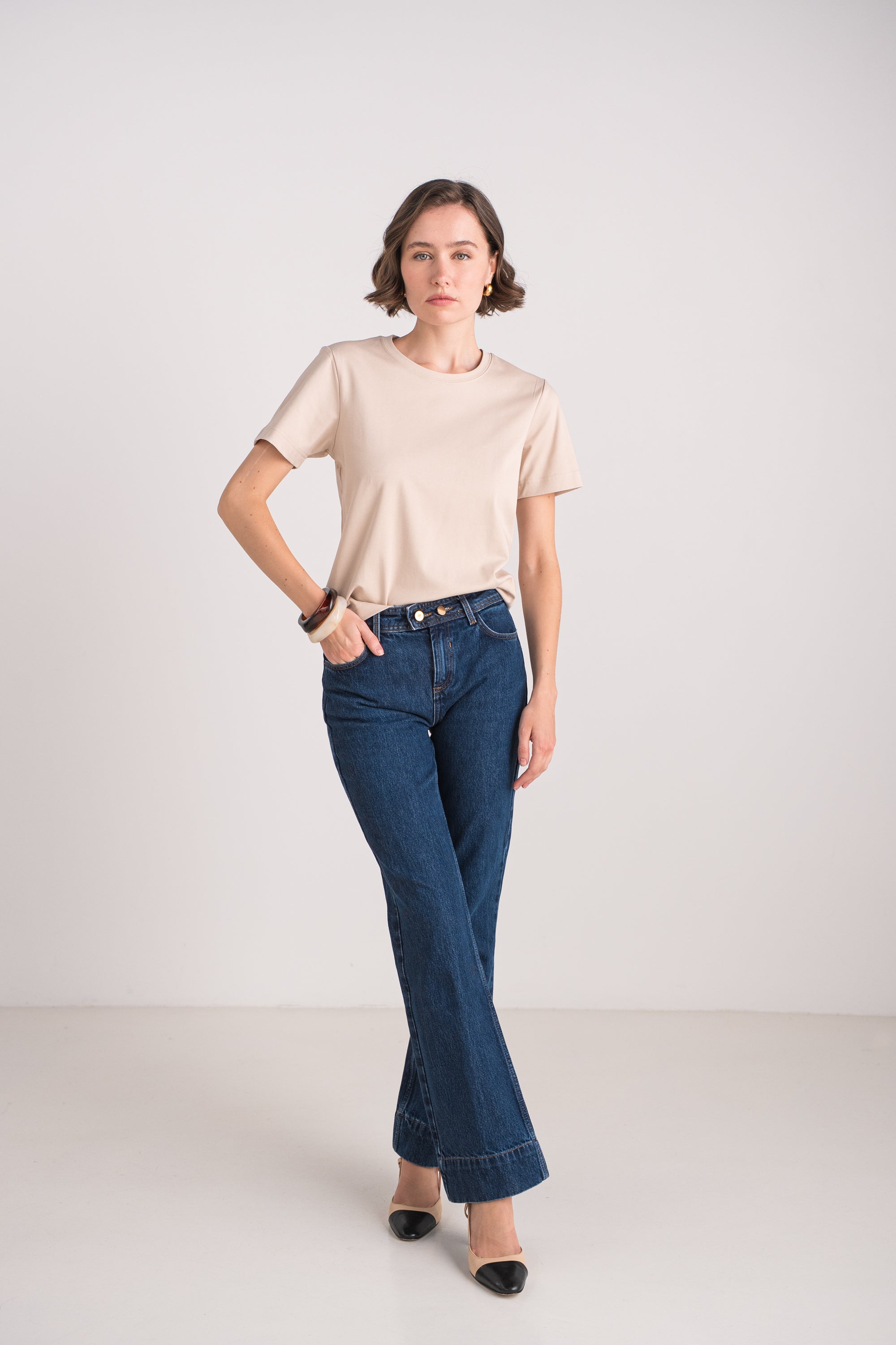 T-shirt col rond 100% coton premium manches courtes