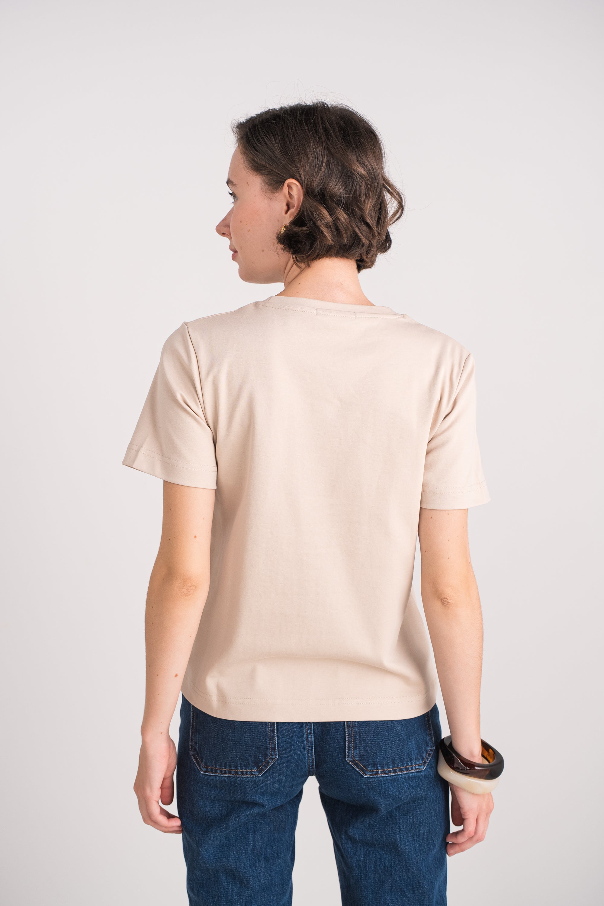 T-shirt col rond 100% coton premium manches courtes