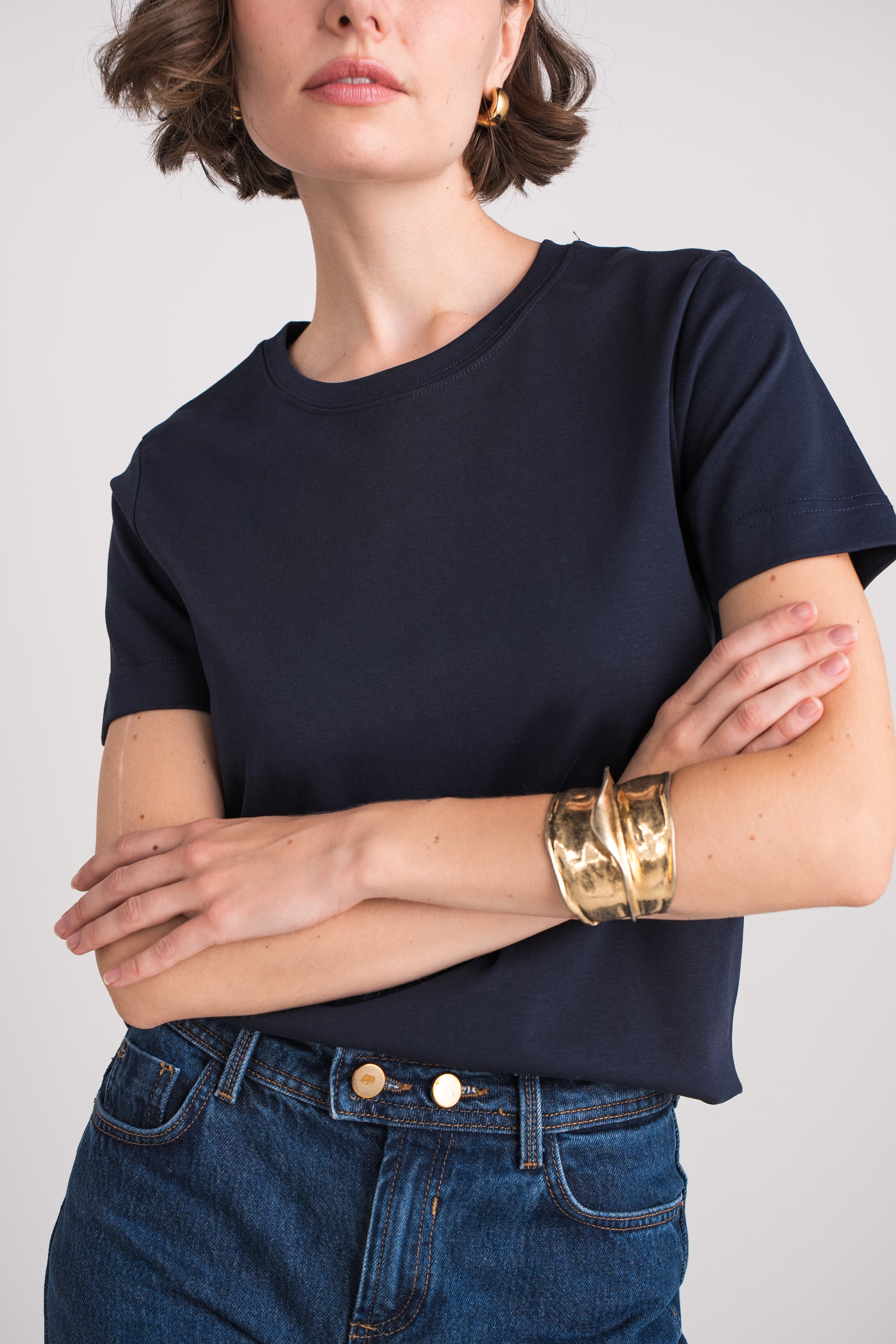 T-shirt col rond 100% coton premium manches courtes
