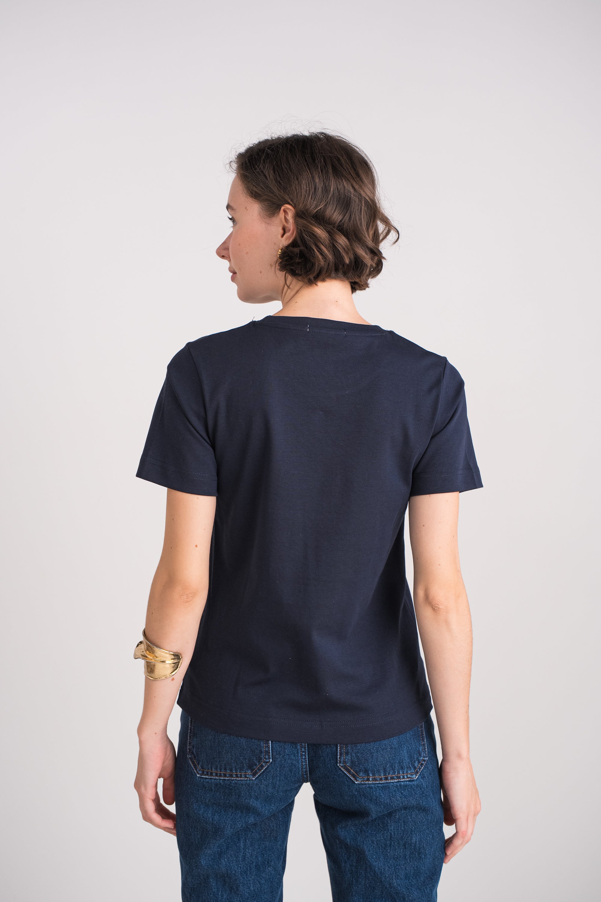 T-shirt col rond 100% coton premium manches courtes