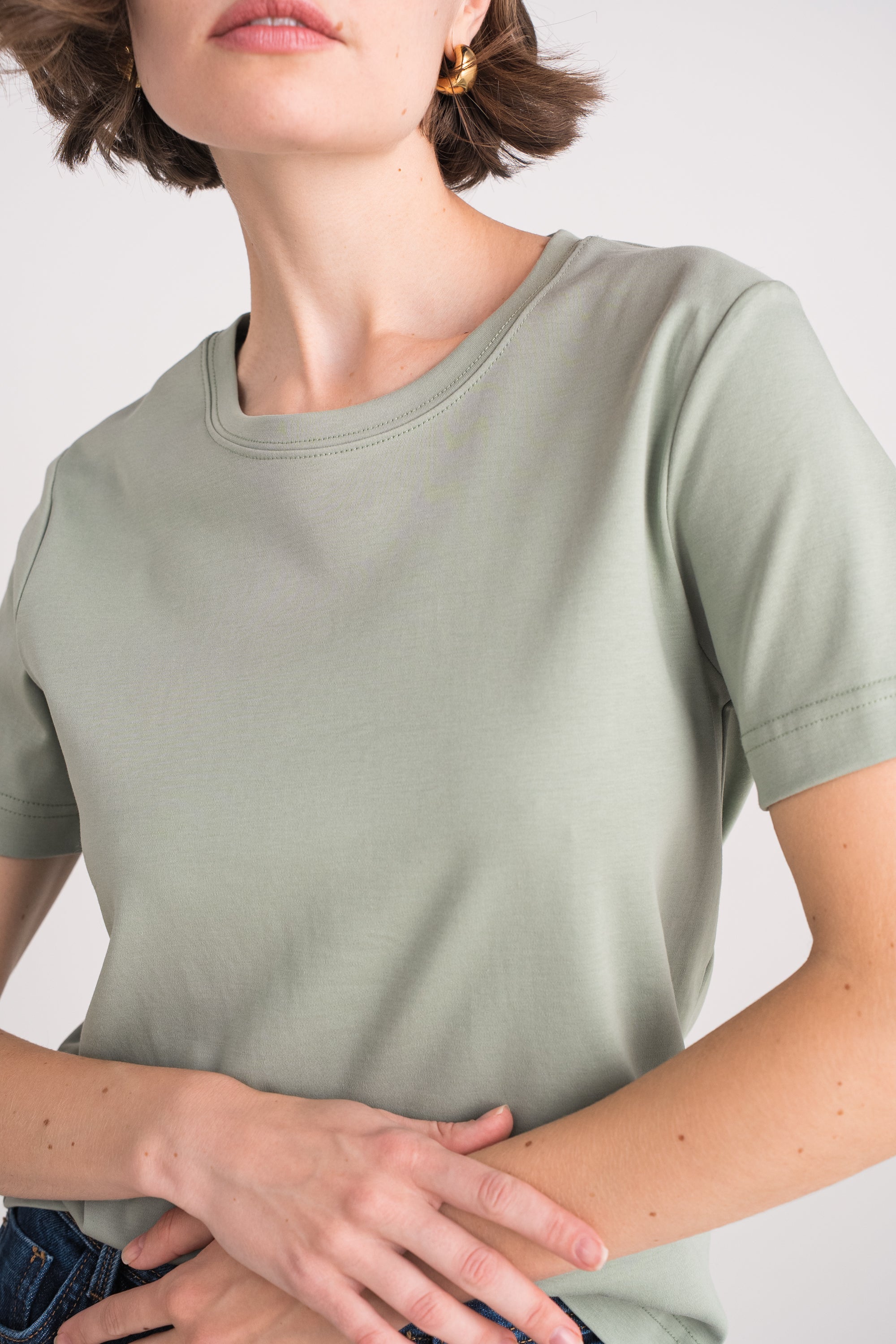 T-shirt col rond 100% coton premium manches courtes