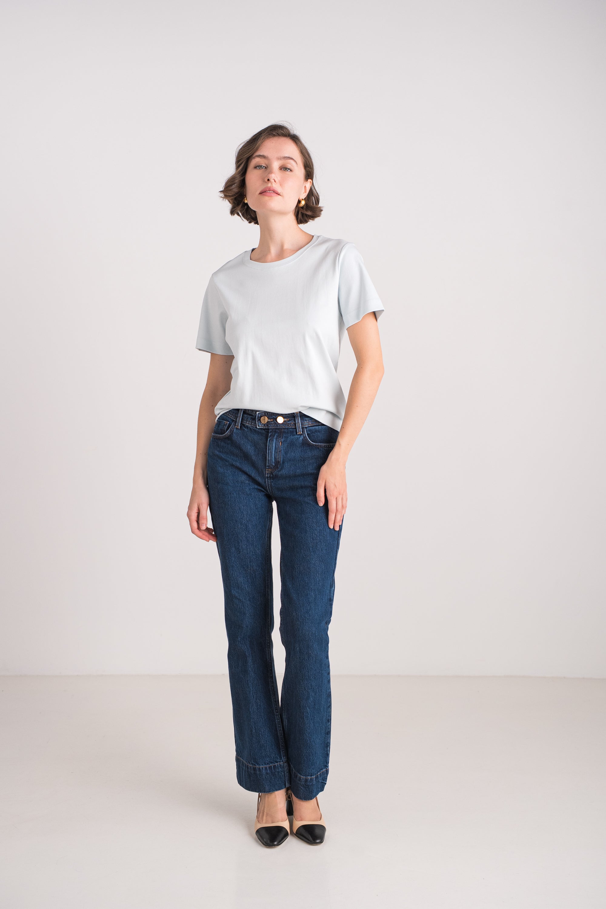 T-shirt col rond en COTON PREMIUM manches courtes