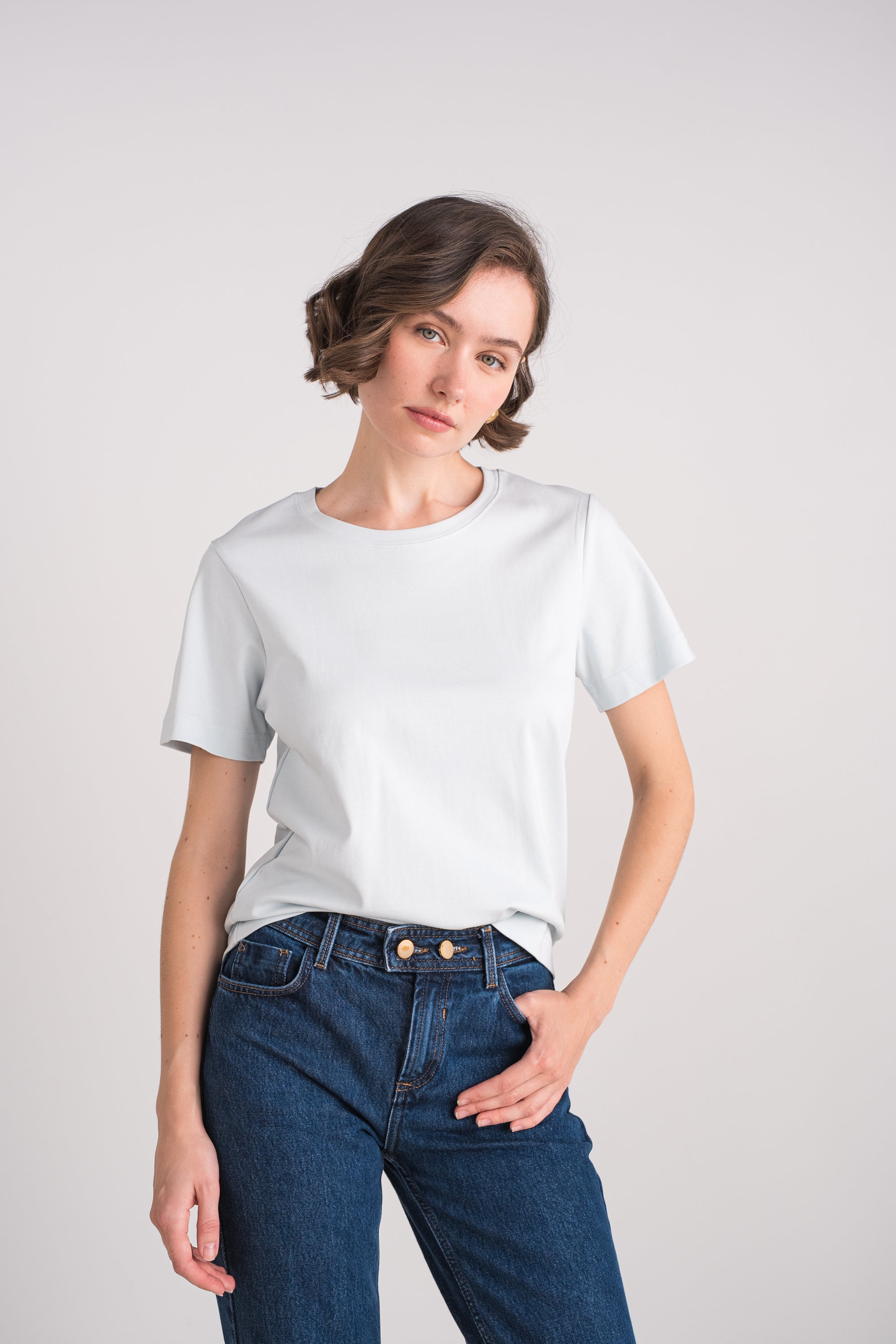 T-shirt col rond 100% coton premium manches courtes