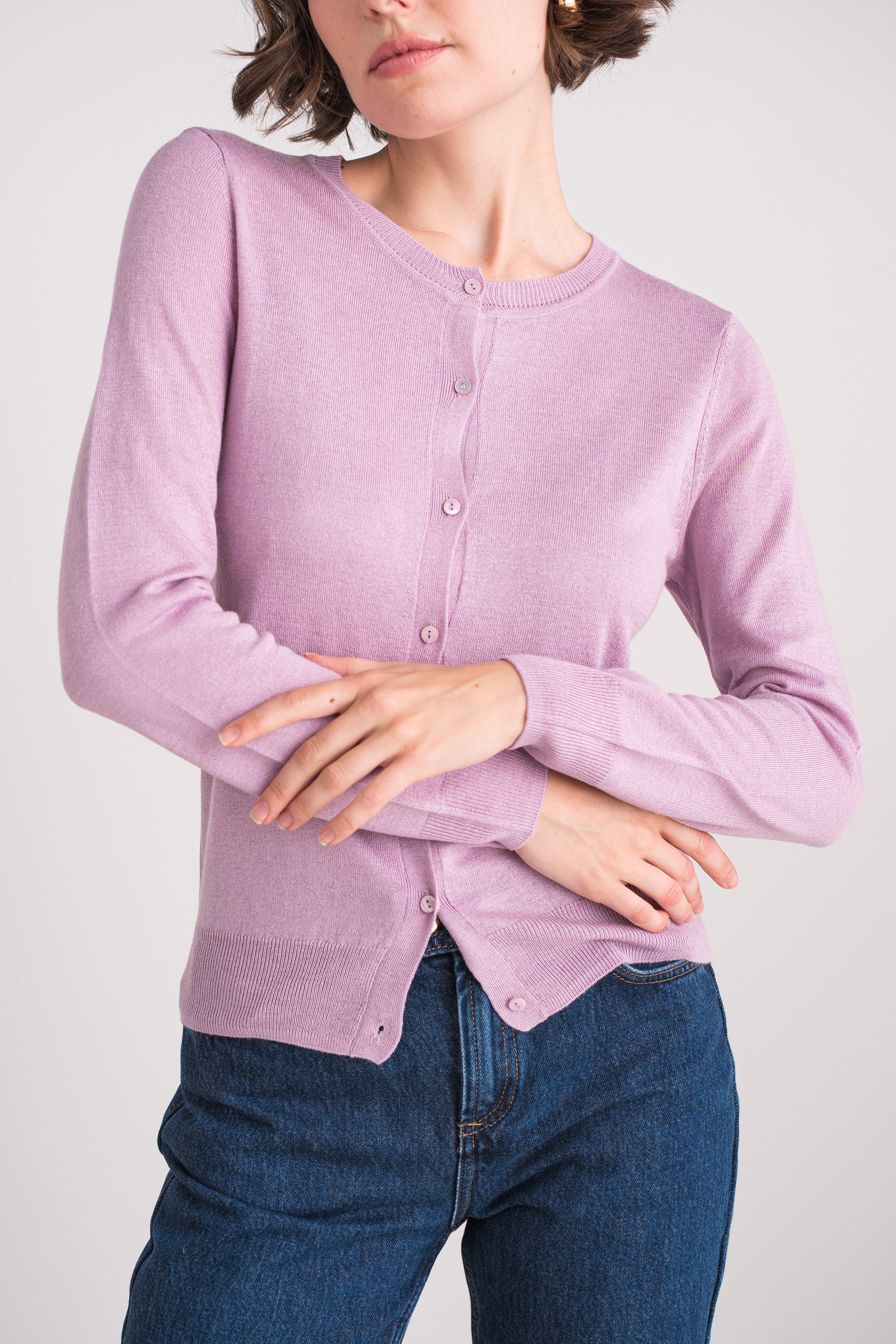 Cardigan en soie et cachemire