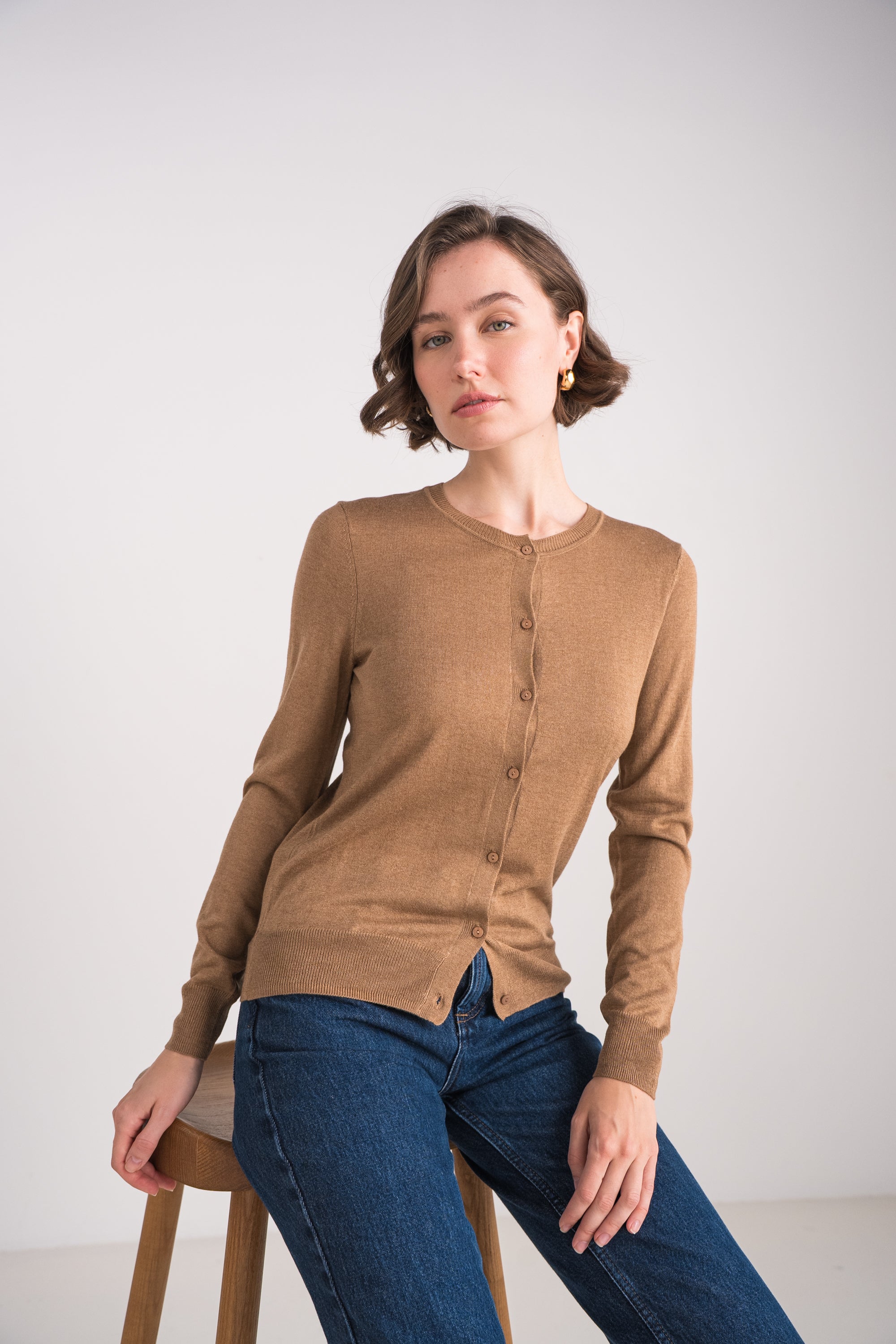 Cardigan en soie et cachemire