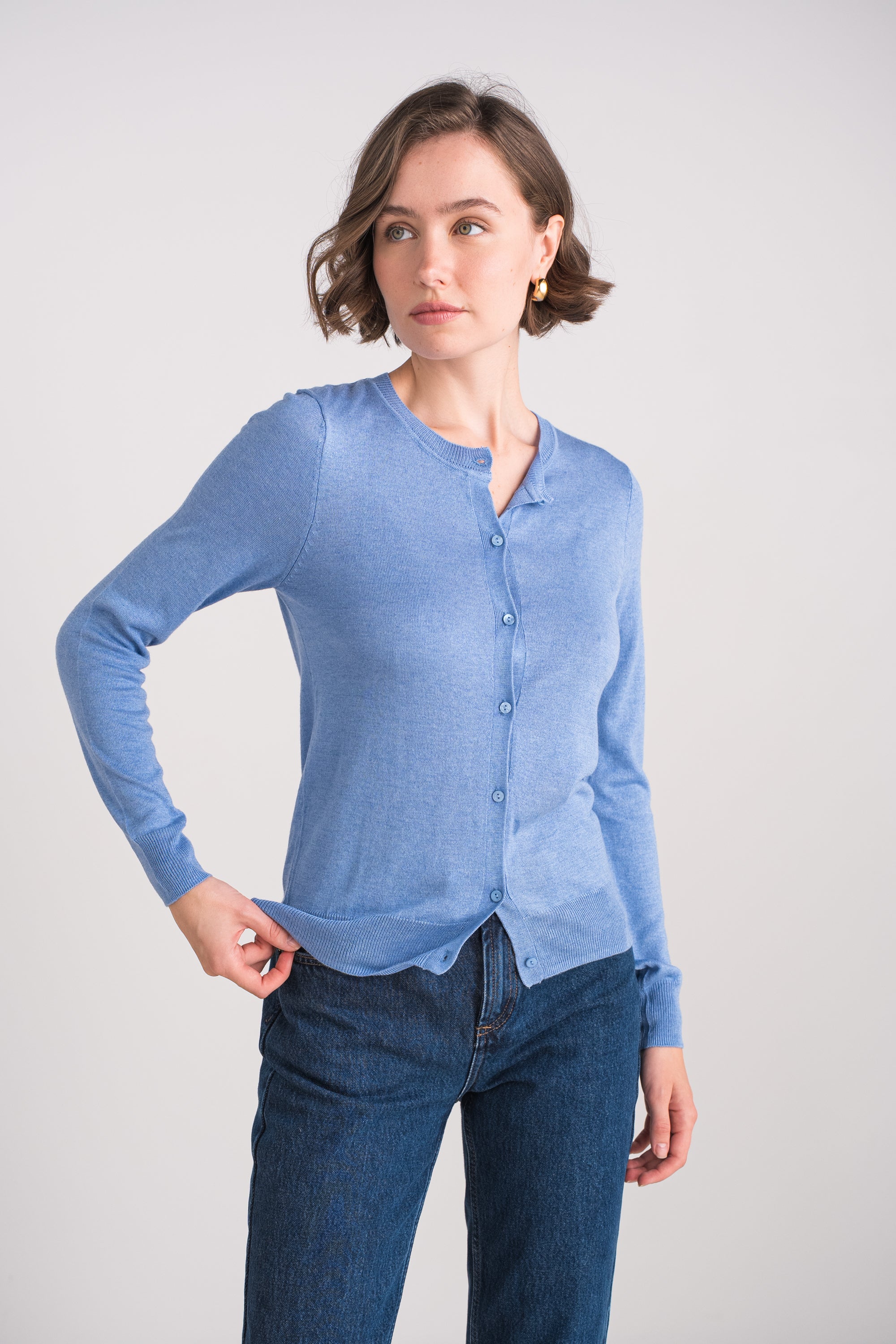 Cardigan en soie et cachemire