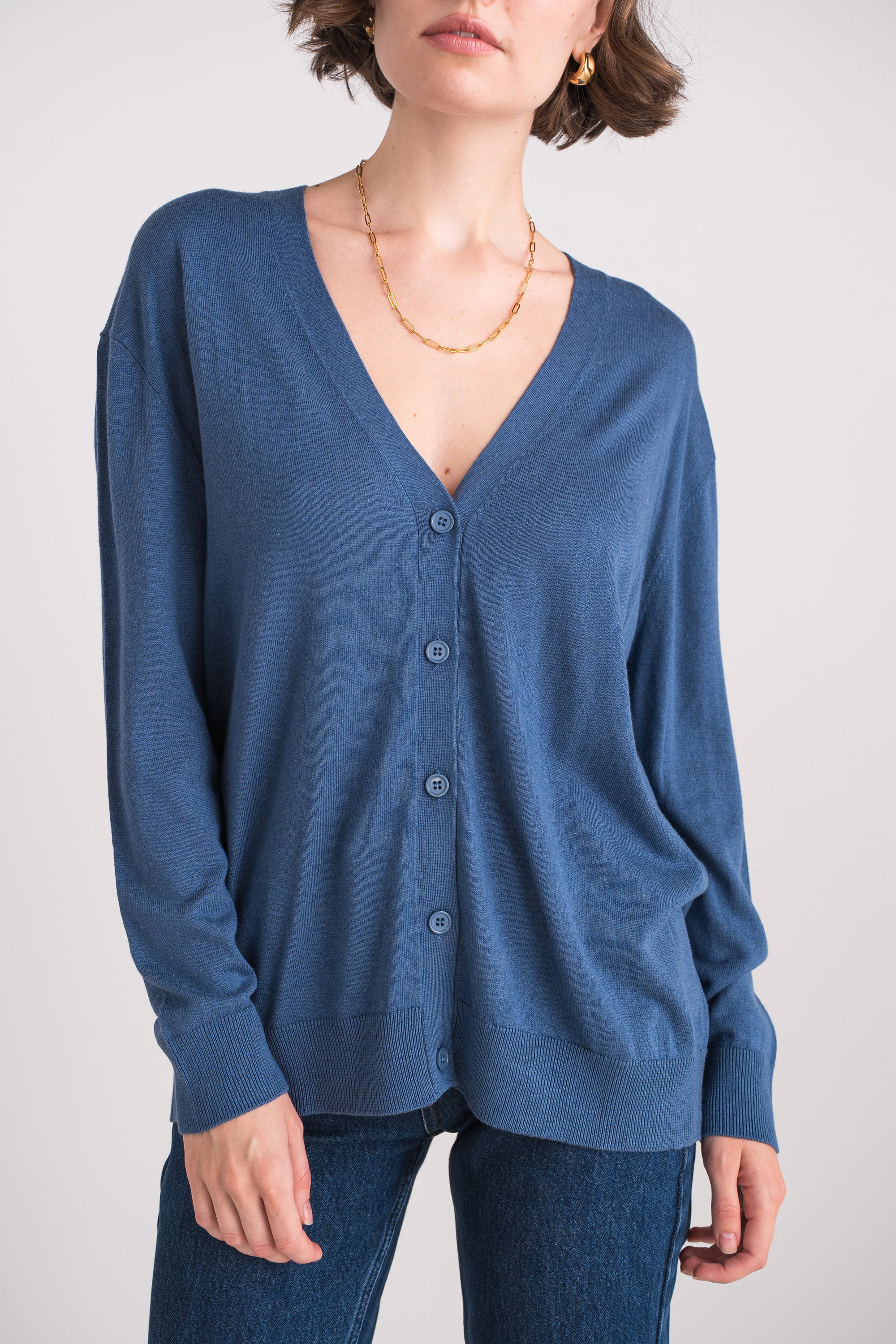 Cardigan oversize en soie et cachemire