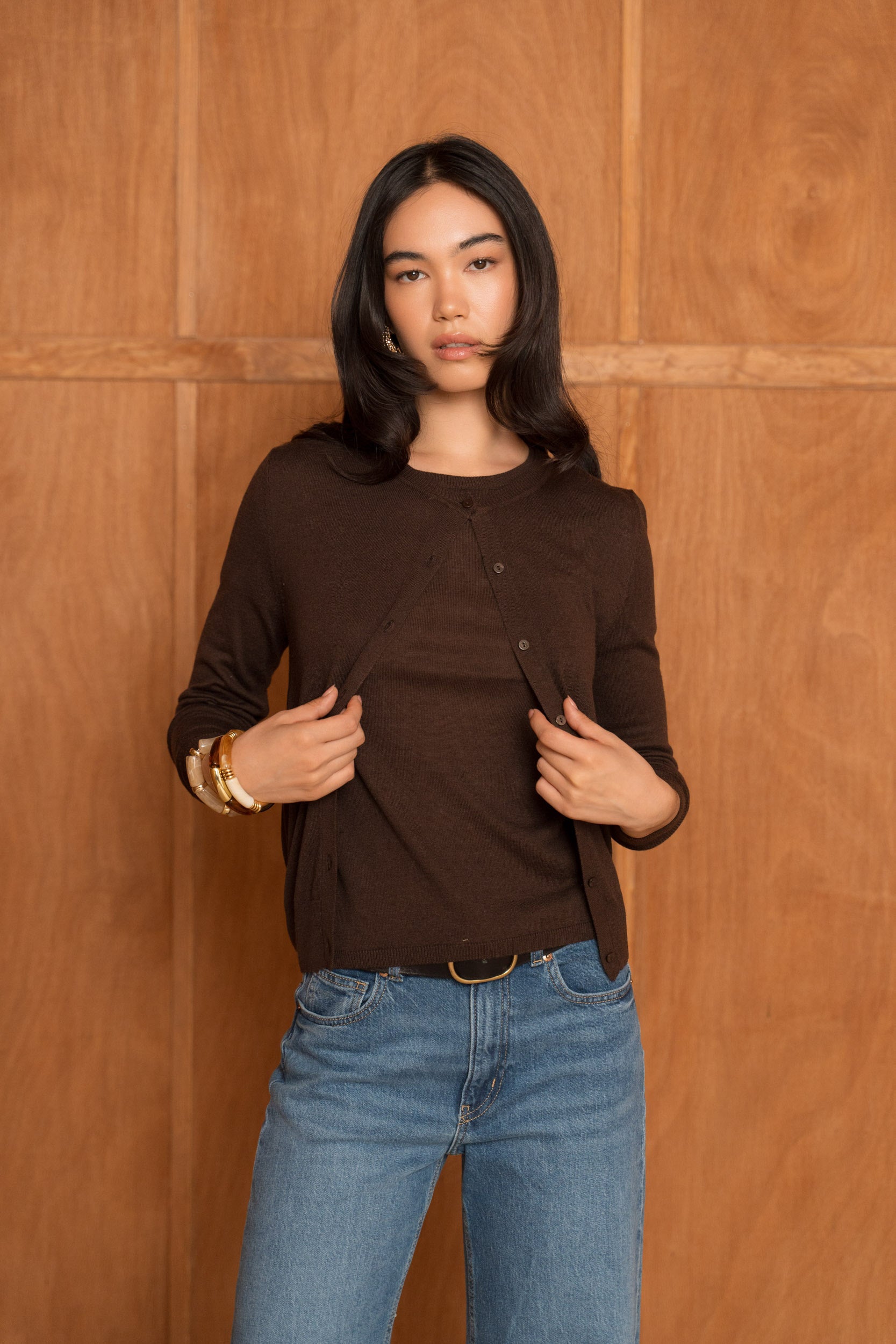 Cardigan en soie et cachemire