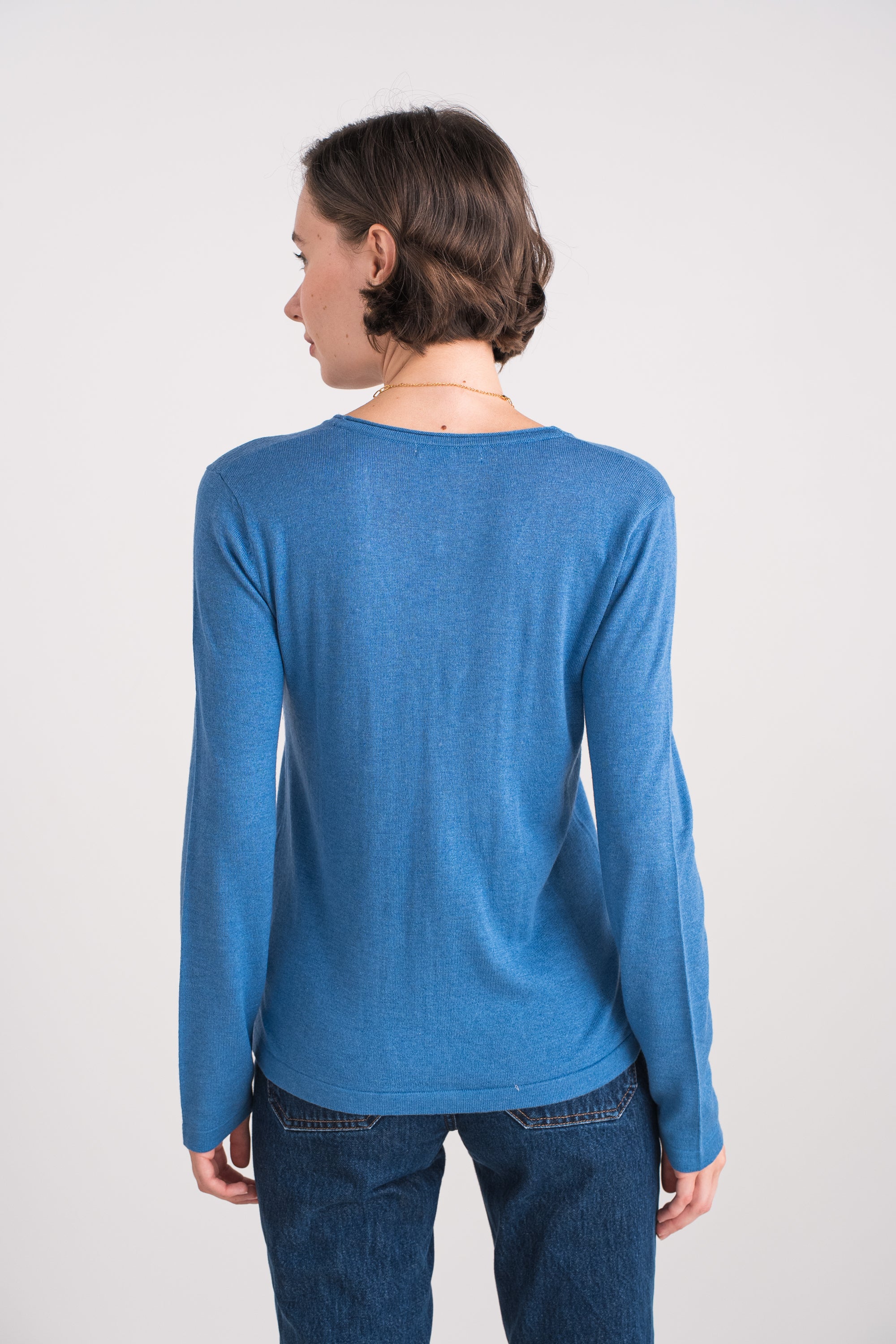 Gilet col V en soie et cachemire