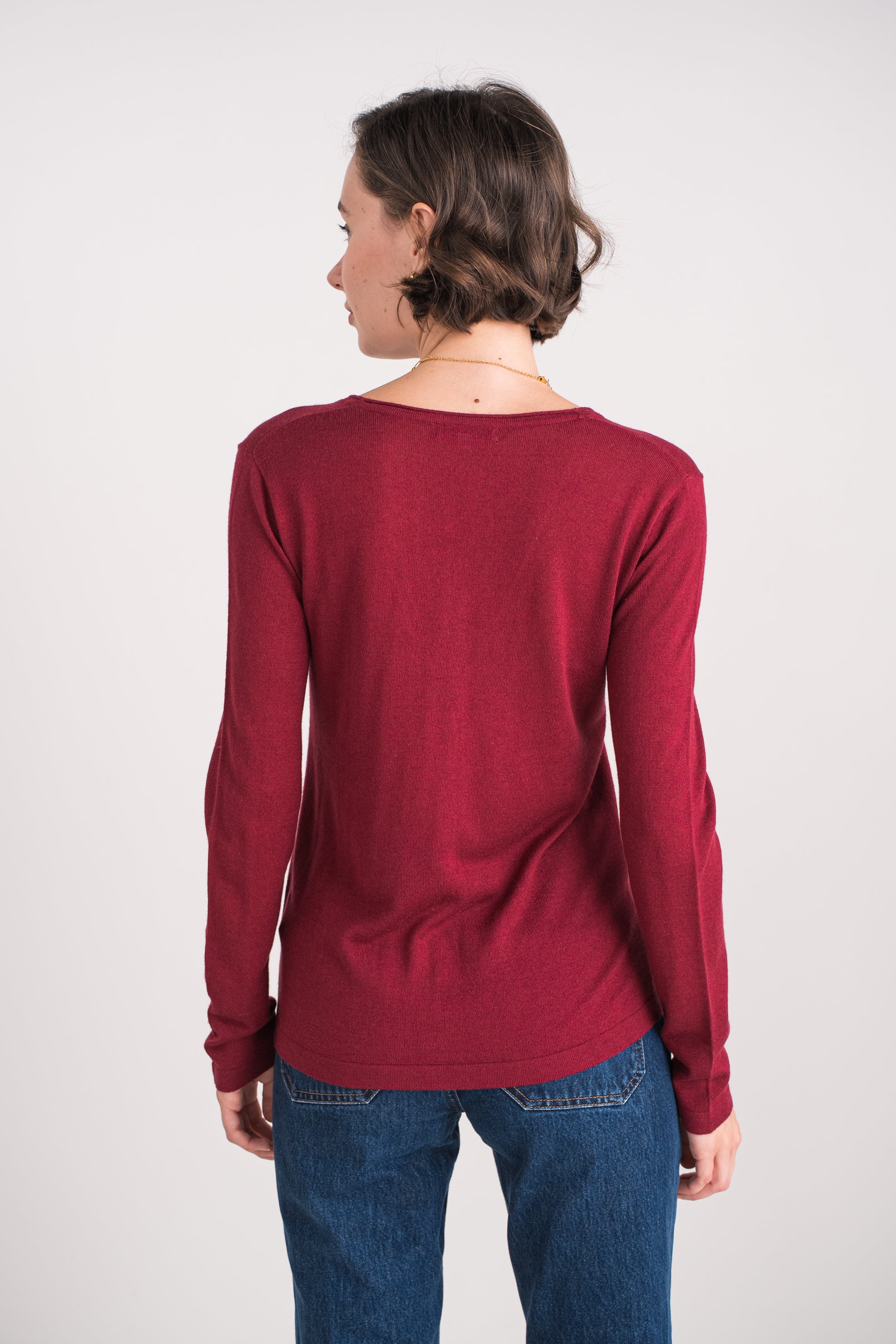 Gilet col V en soie et cachemire