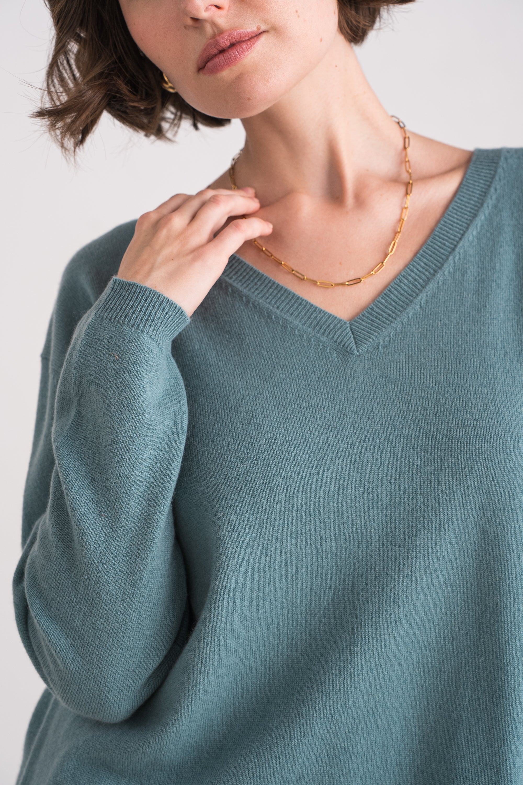 Pull V oversize en cachemire