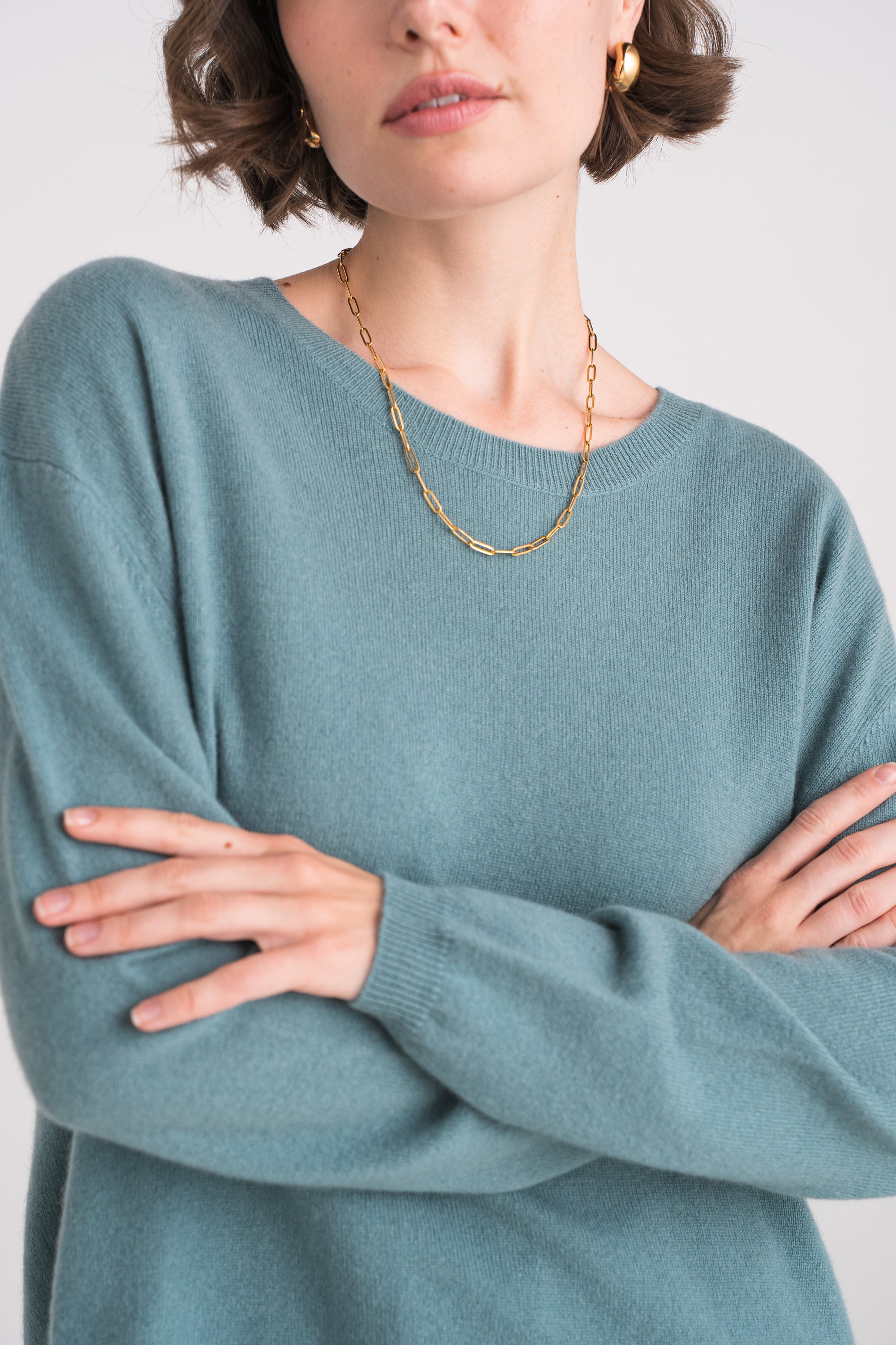 Pull col rond oversize en cachemire