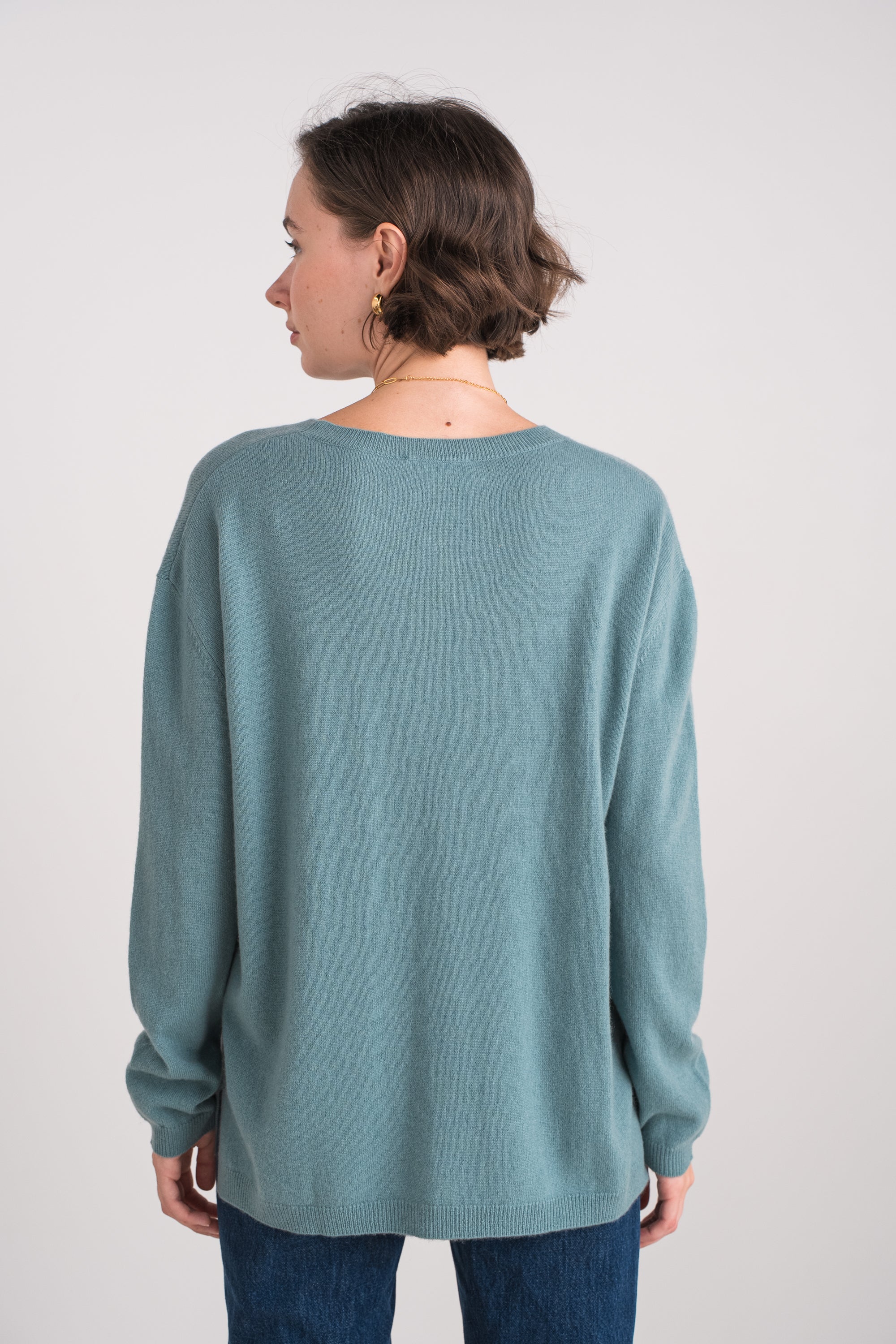 Pull col rond oversize en cachemire