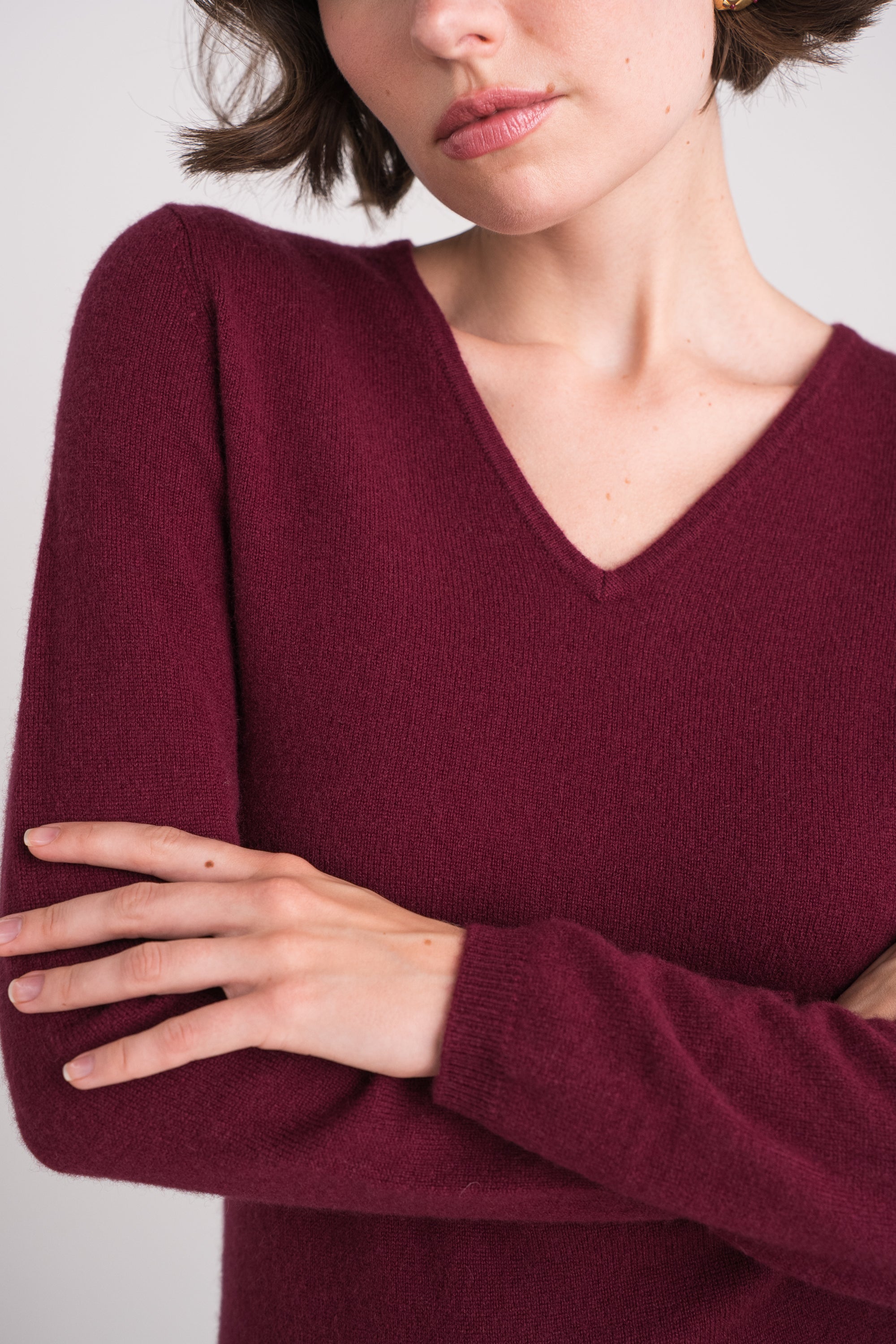 Pull col V en cachemire