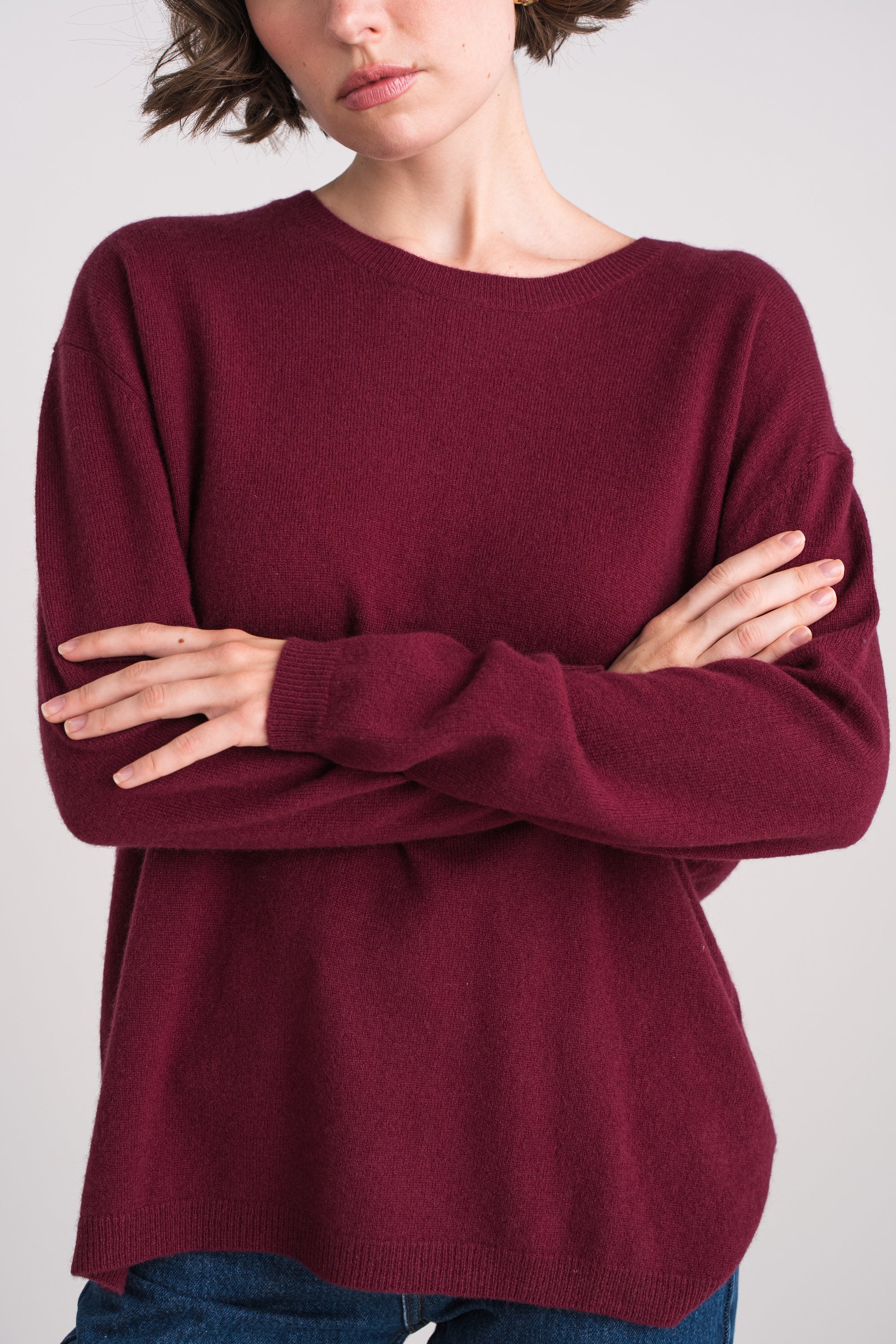 Pull col rond oversize en cachemire