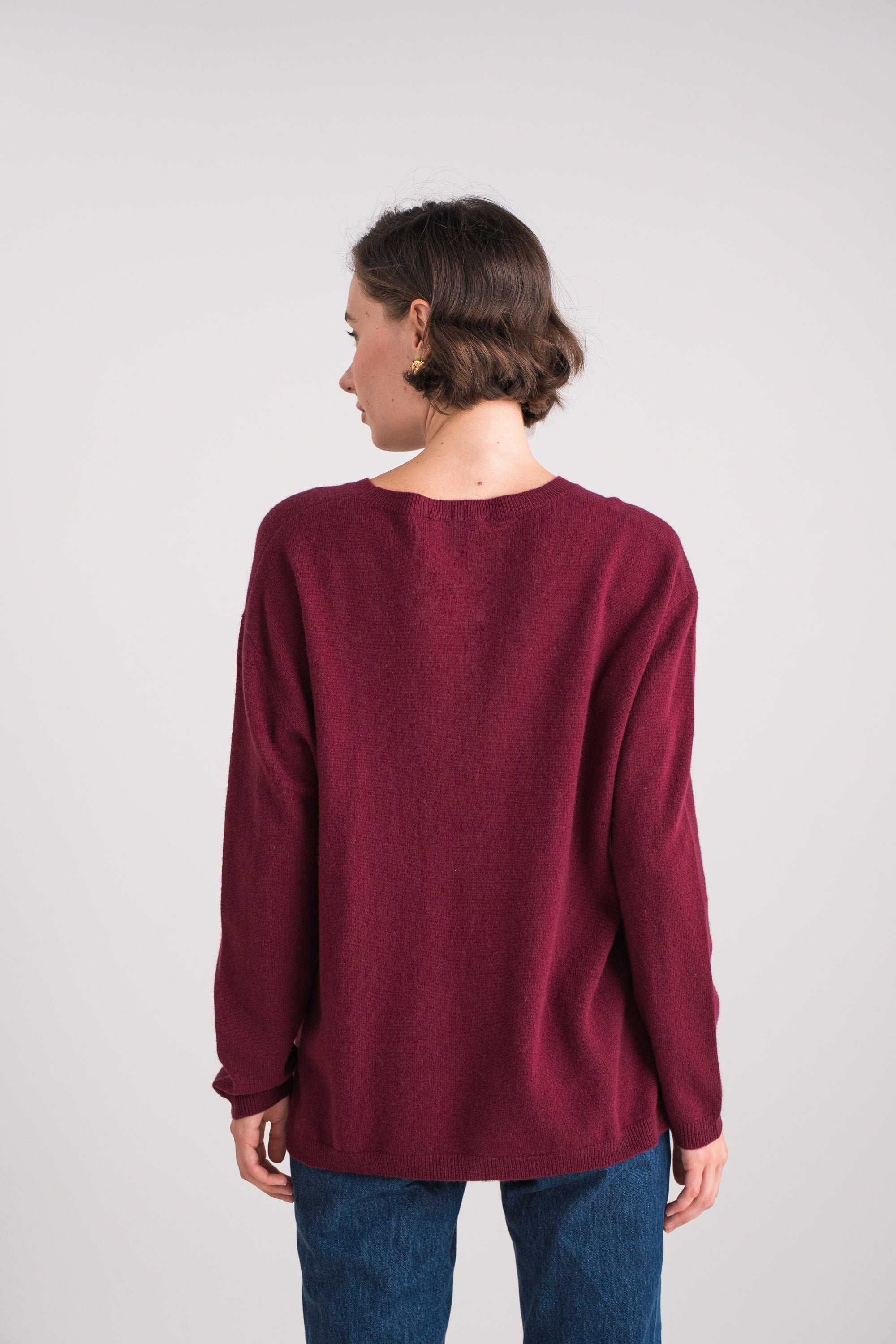 Pull col rond oversize en cachemire