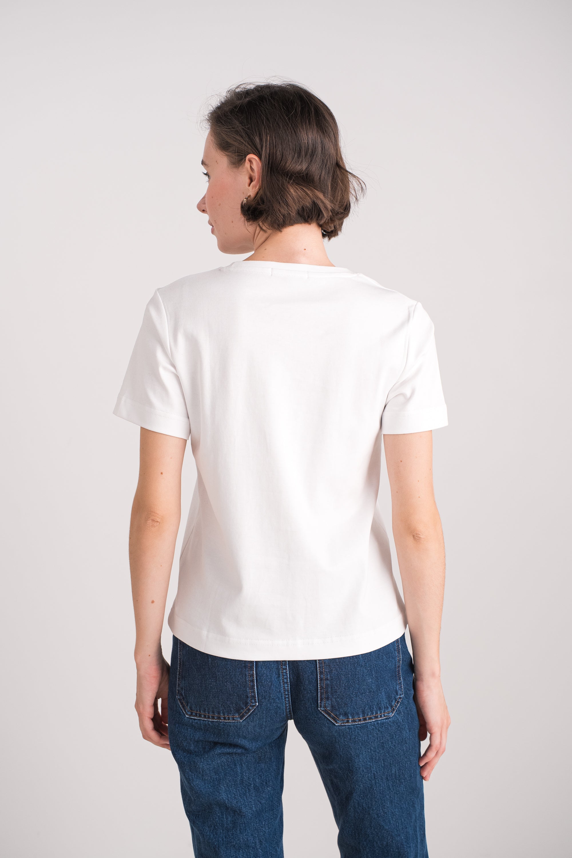 T-shirt col rond 100% coton premium manches courtes