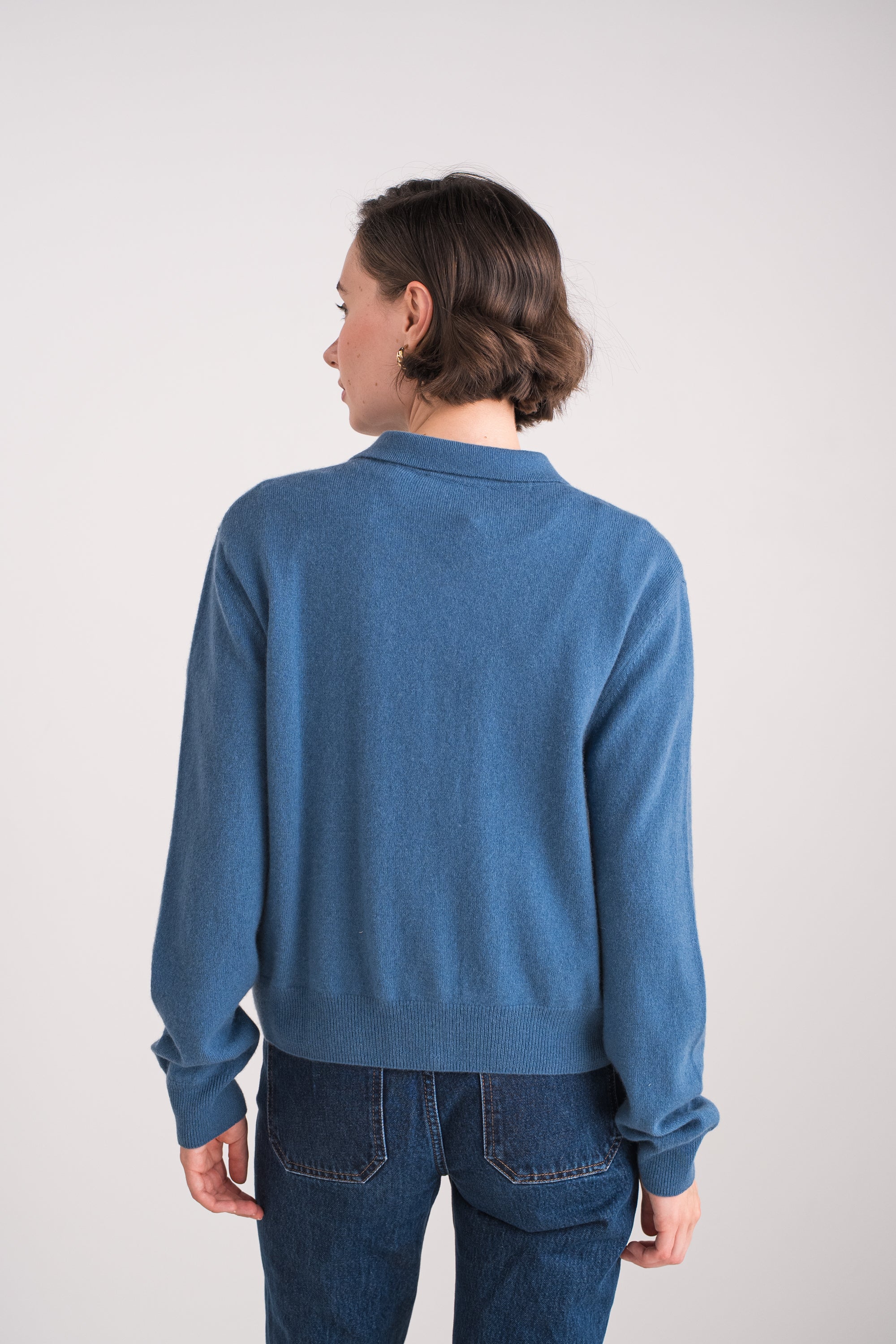 Gilet col polo en cachemire