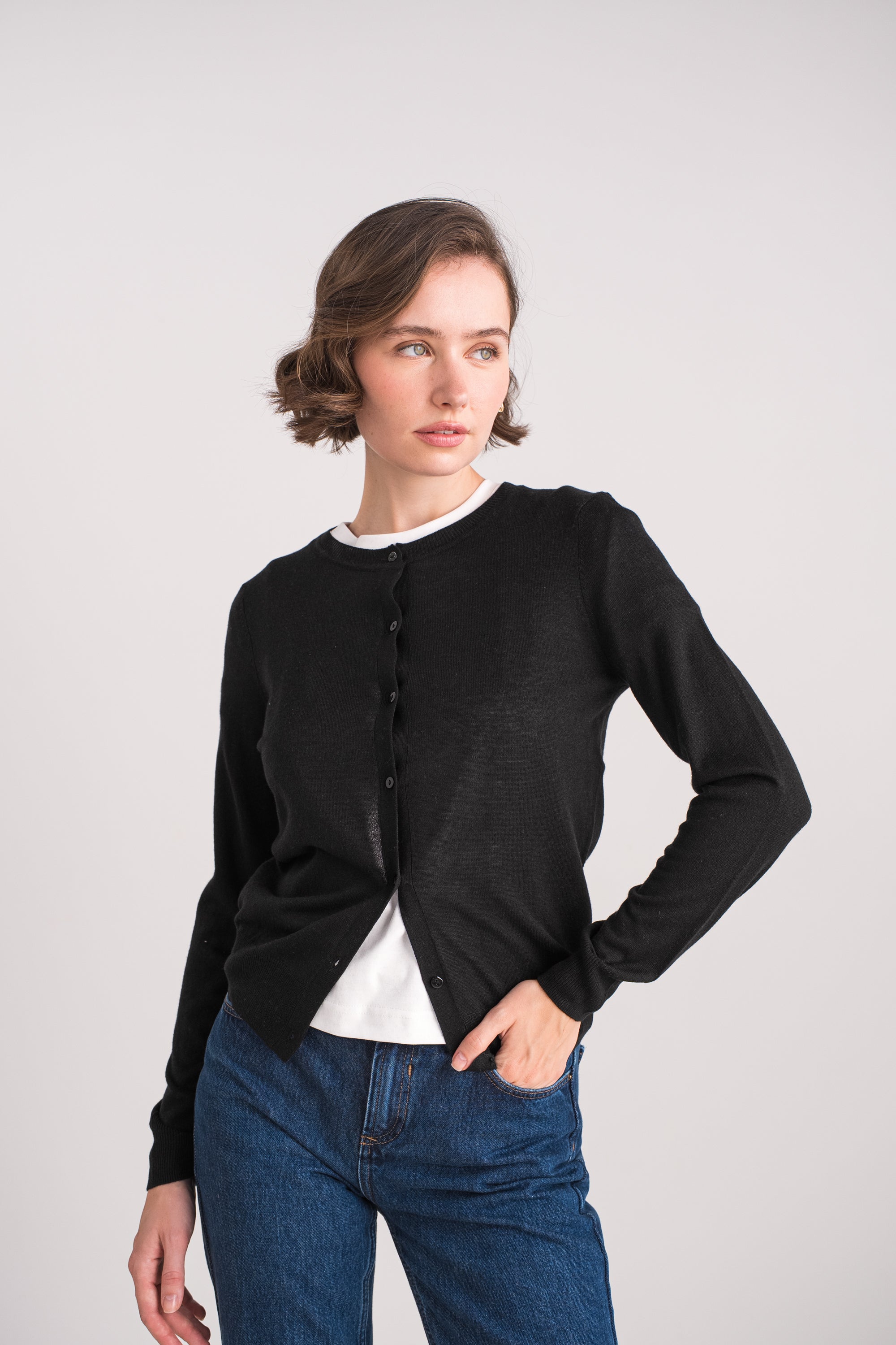 Cardigan en soie et cachemire
