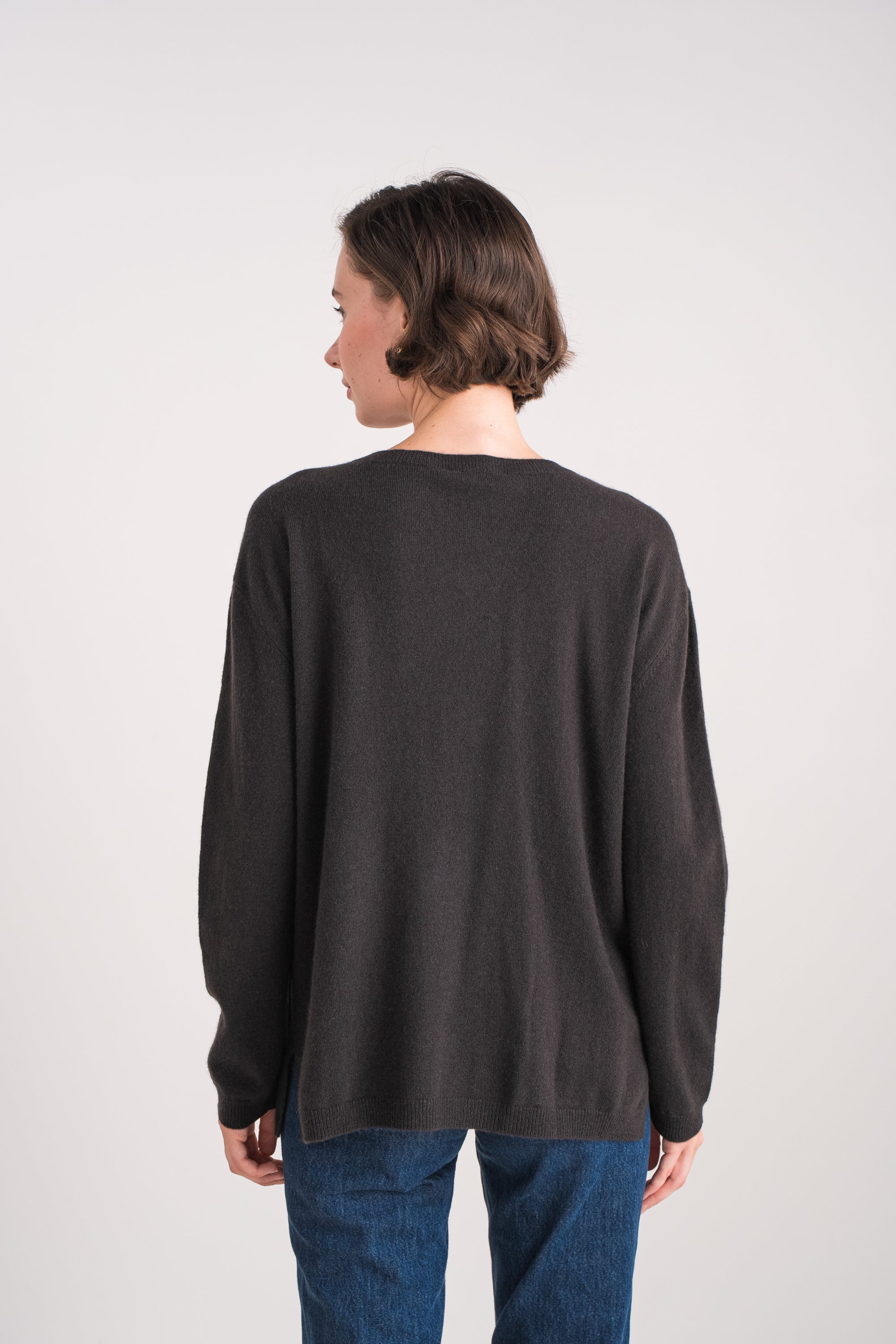 Pull V oversize en cachemire