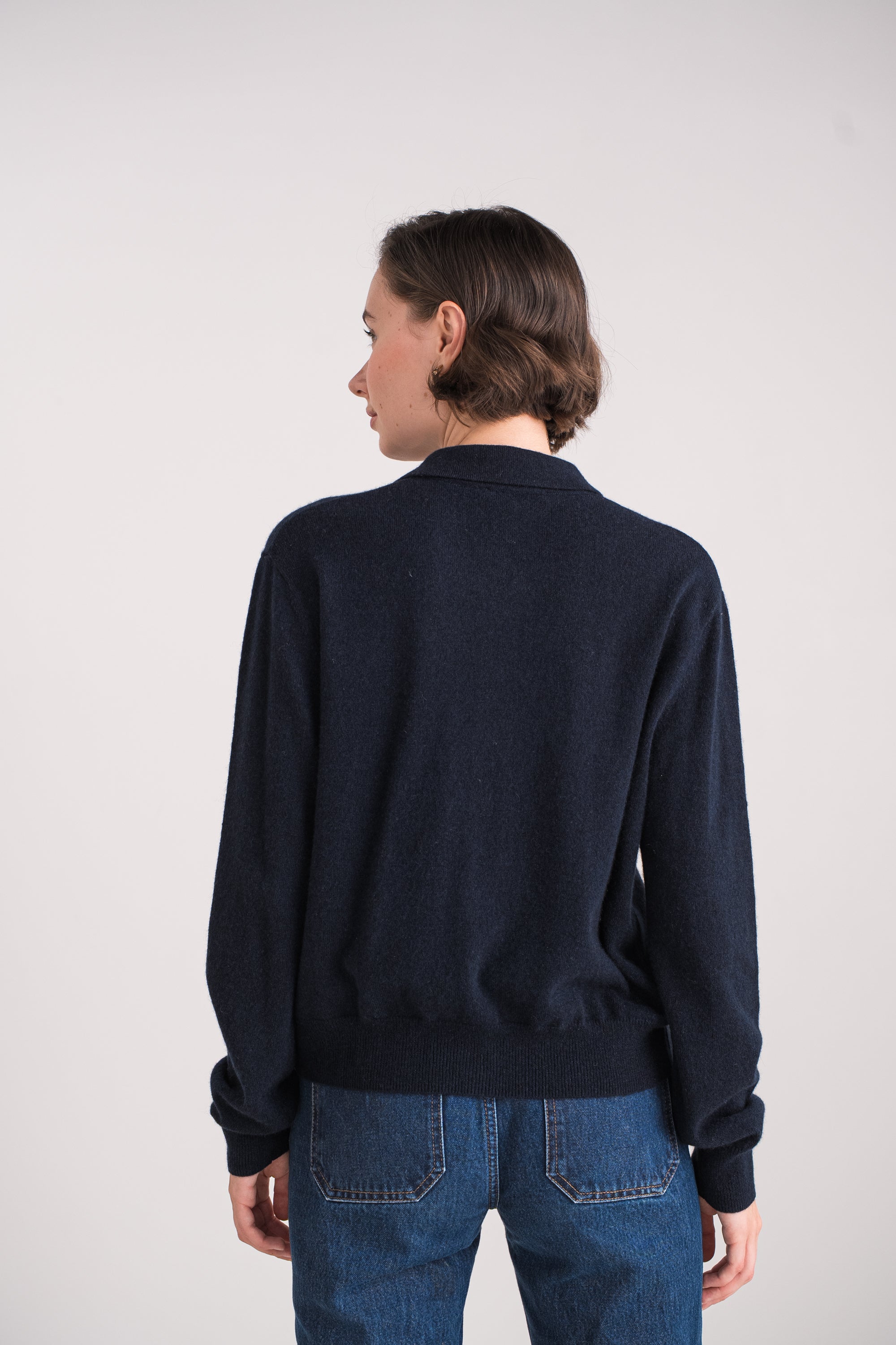 Gilet col polo en cachemire