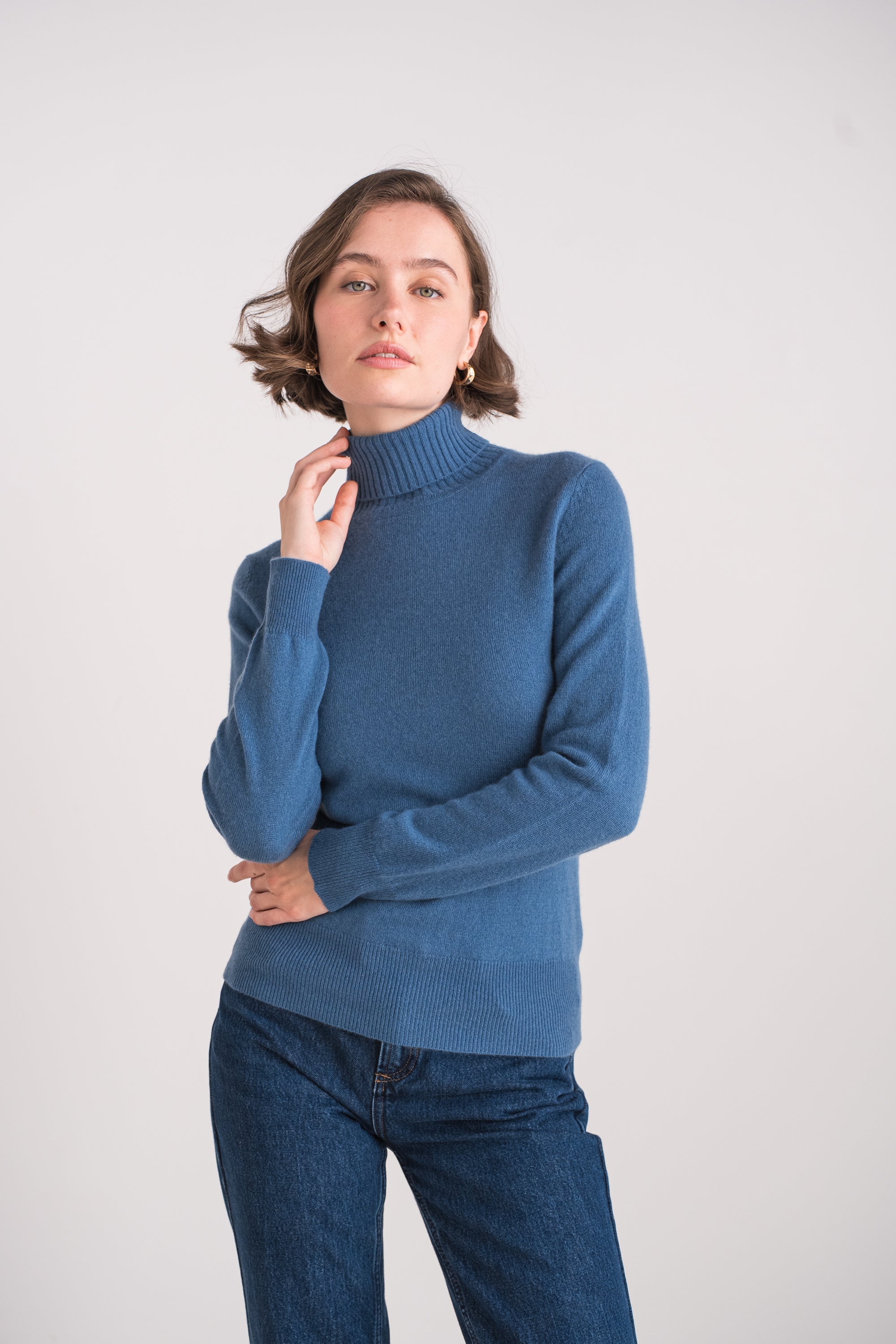 Pull col roulé en cachemire