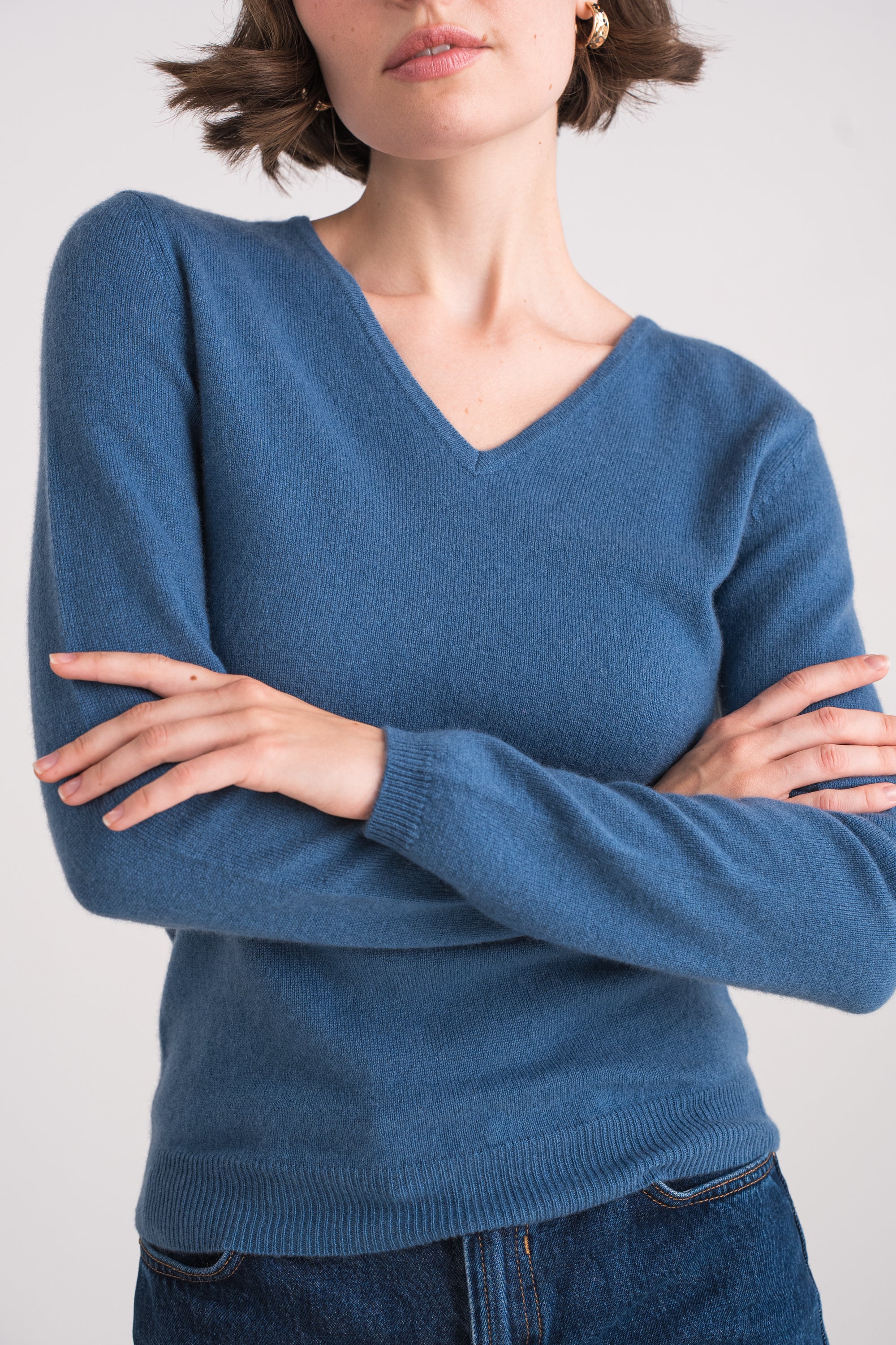 Pull col V en cachemire